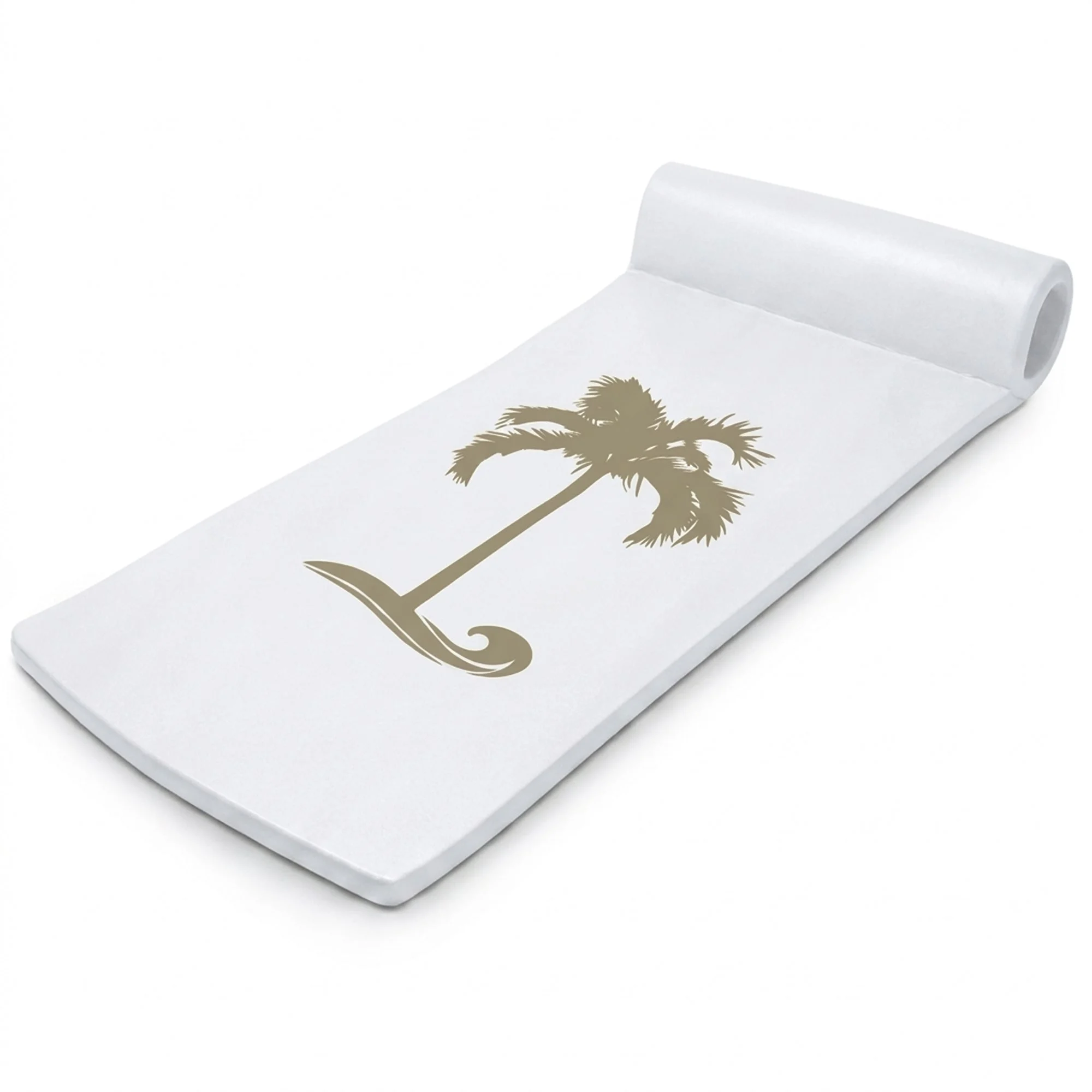 TRC Recreation Sunsation 1.75" Thick Foam Lounger Raft Pool Float, Bronze Palm