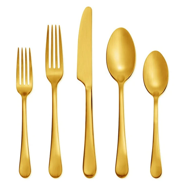 Skandia Mirabella Satin Gold 20-Piece Flatware Set
