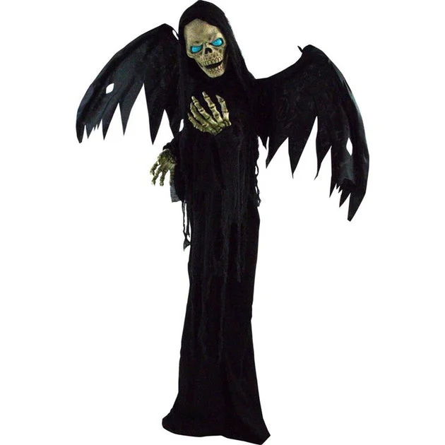 Angel of Death Reaper Life-Size Animatronic Poseable Indoor/Outdoor Halloween Decoration