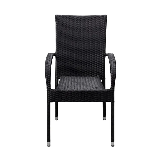 Morgan Outdoor Wicker Chairs Set of 4 - Black
