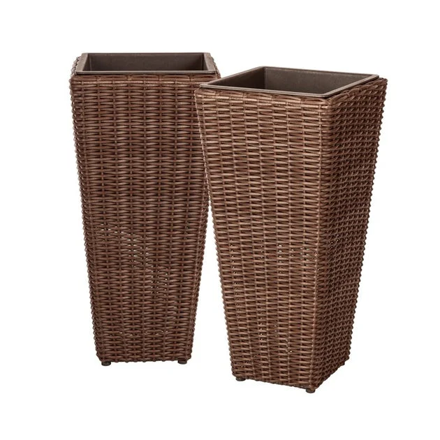 Alto Two-Piece Wicker Planter Set