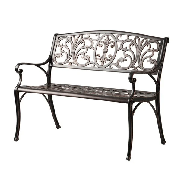 Decatur Aluminum Patio Bench In Antique Bronze
