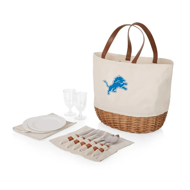 Promenade Picnic Basket (Beige Canvas) - Detroit Lions
