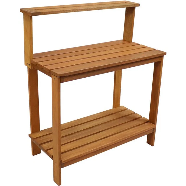 Meranti 42" Wood Outdoor Potting Bench - Teak Oil Finish