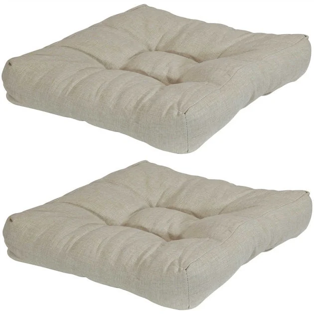 Tufted Outdoor Seat Cushions Set of 2 - Beige