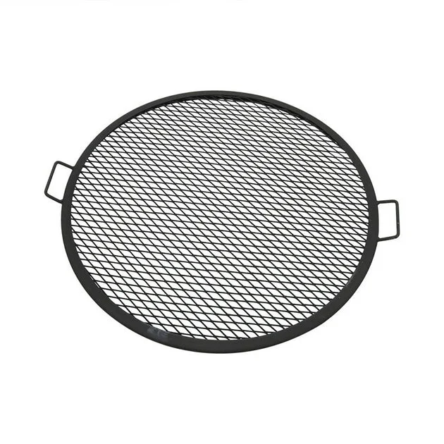 X-Marks 30" Round Steel Mesh Fire Pit Cooking Grill