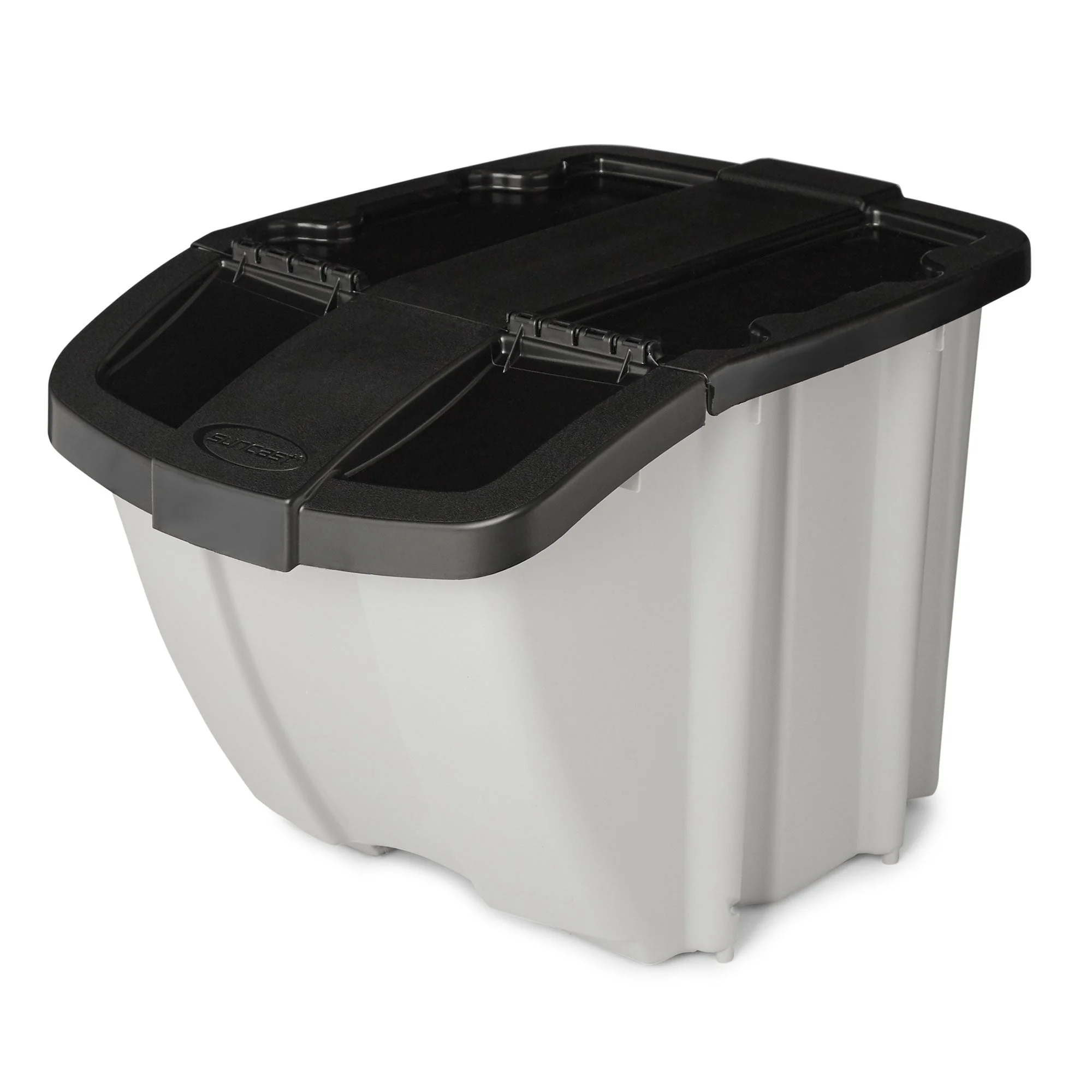 Suncast BH188810 18 Gallon Indoor or Outdoor Stacking Recycle Storage Bin, Gray