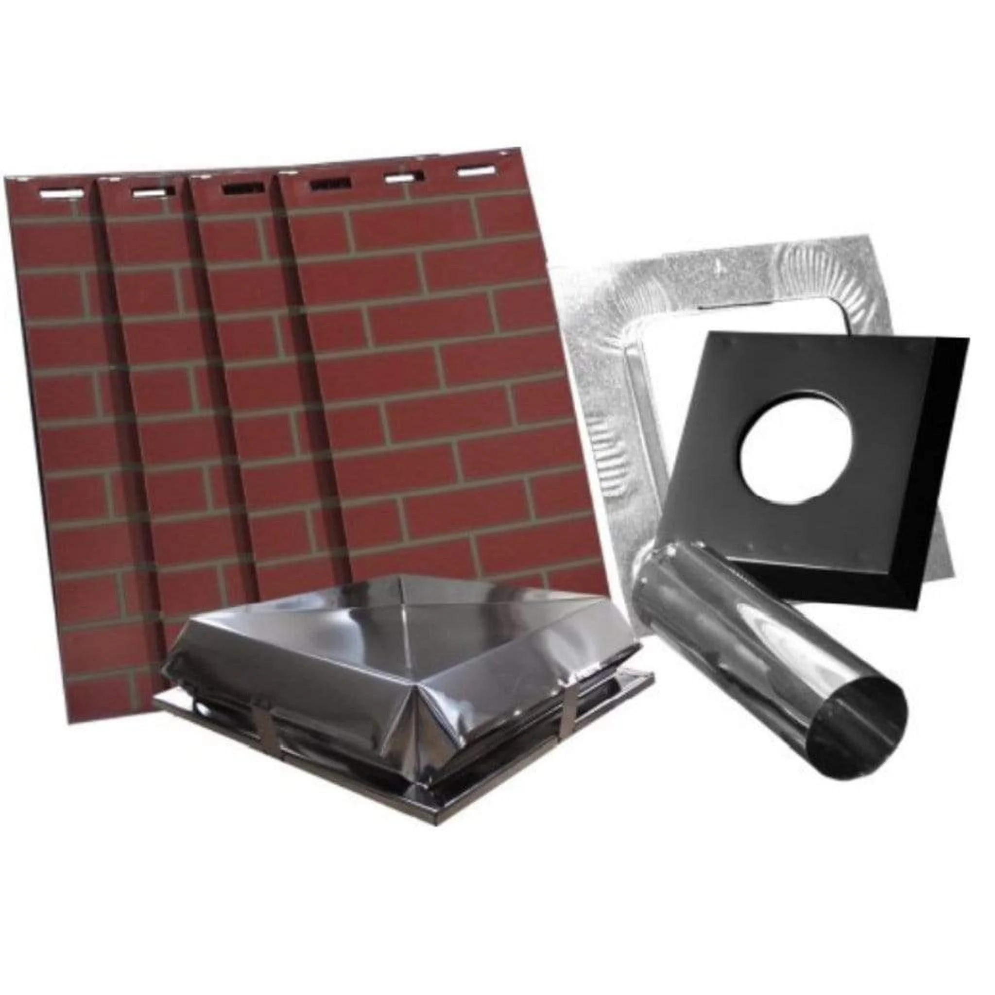 AirJet Rancher 17" x 36" Red Brick B-Vent Decorative Chimney Housing Kits