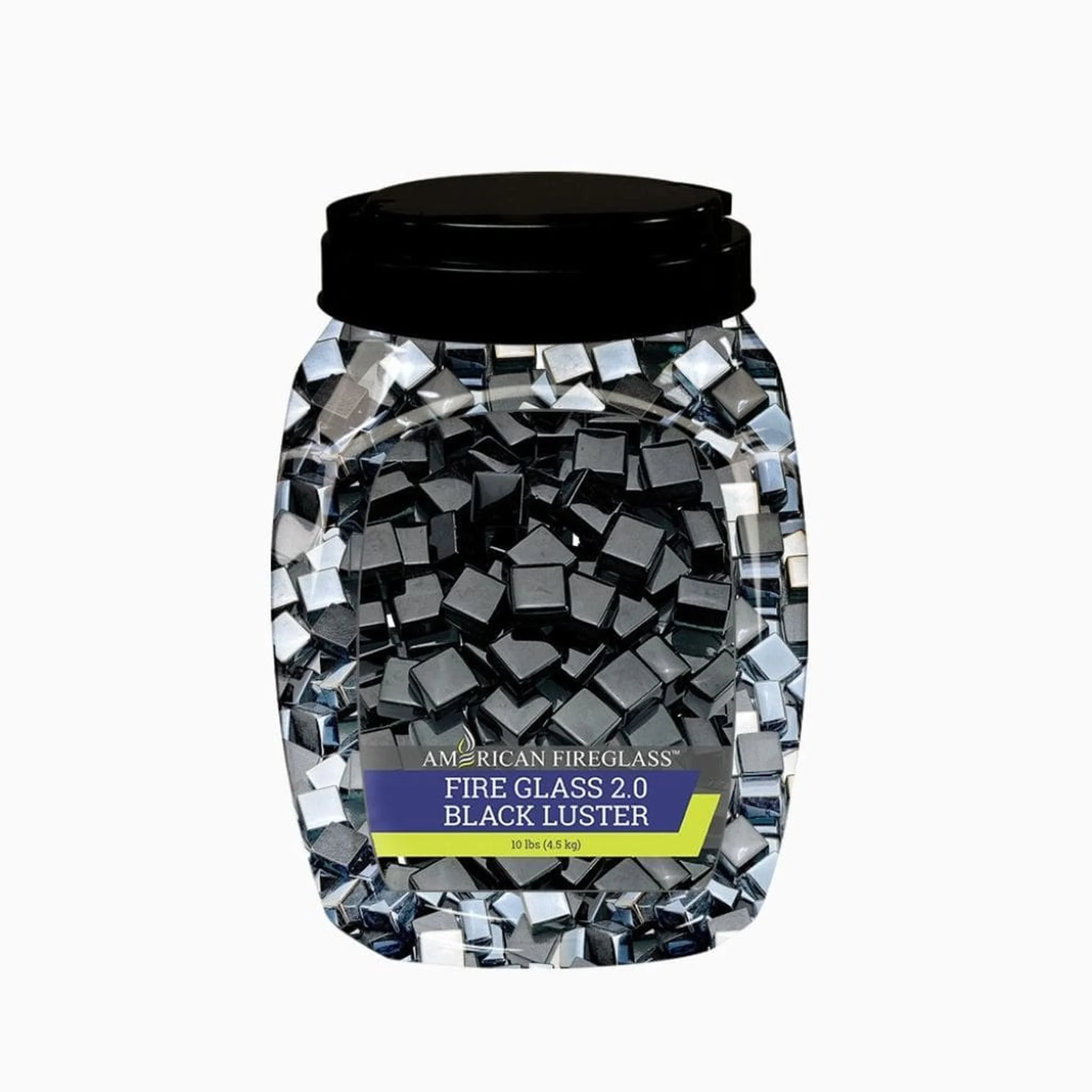 American Fireglass 1/2" Black Luster Fire Glass 2.0