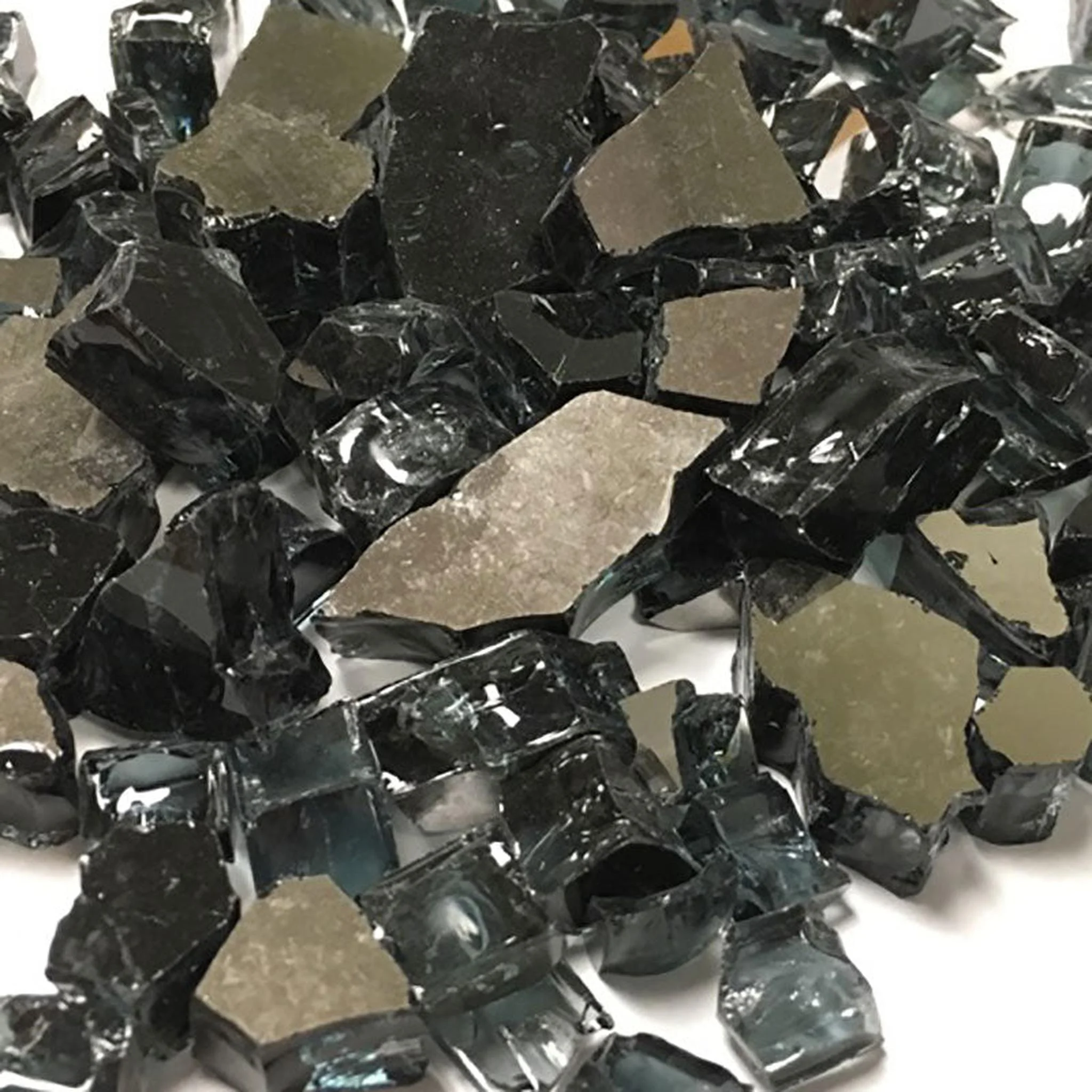 American Specialty Glass Black Tempered Reflective Medium Fire Glass - 10 Lbs. Bag