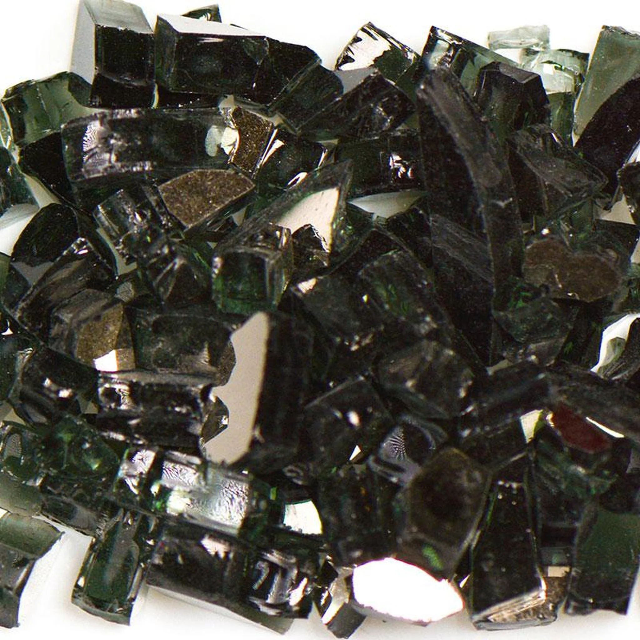 American Specialty Glass Black Tempered Reflective Size 2 Fire Glass - 10 Lbs. Bag