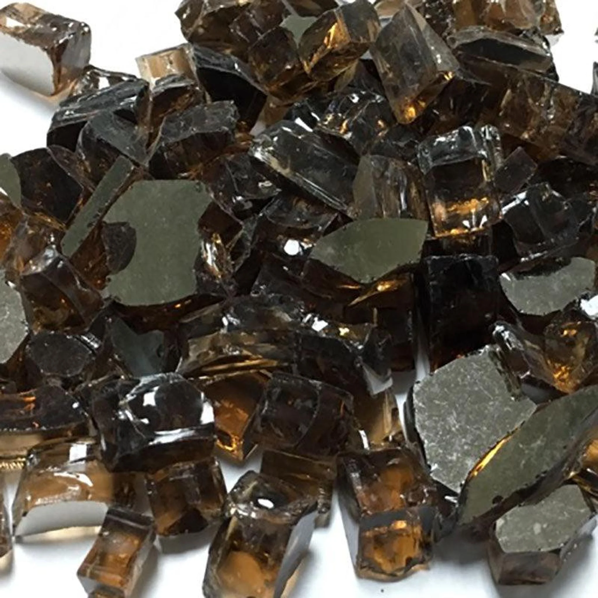 American Specialty Glass Bronze Tempered Reflective Medium Fire Glass - 10 Lbs. Bag