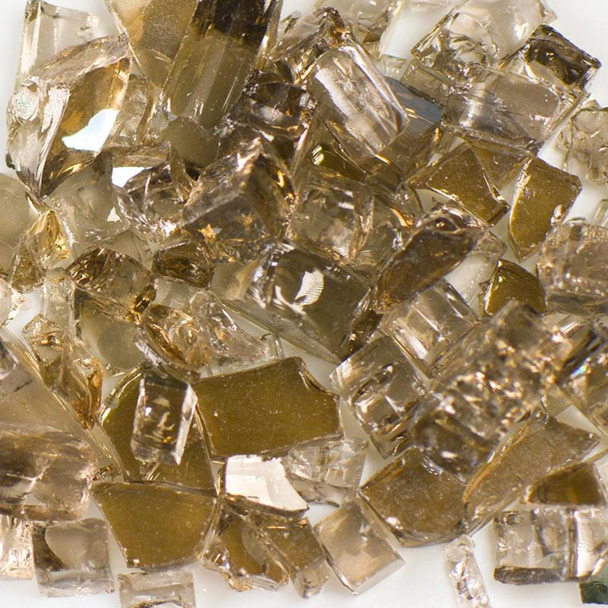 American Specialty Glass Bronze Tempered Reflective Size 2 Fire Glass - 25 Lbs. Bag