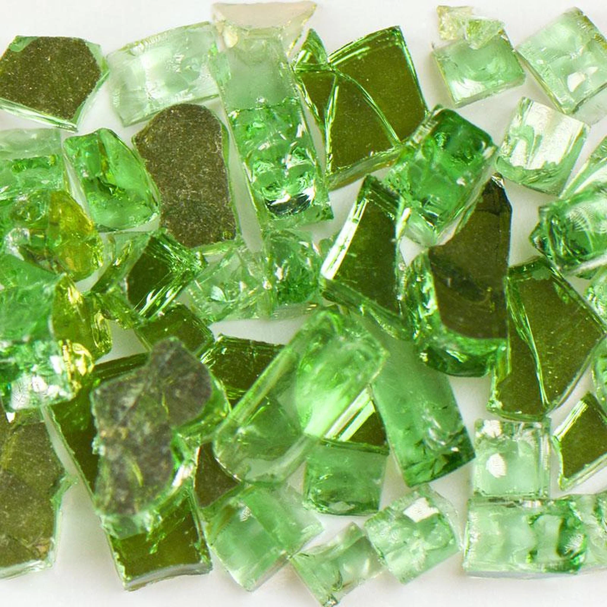 American Specialty Glass Green Tempered Reflective Size 2 Fire Glass - 25 Lbs. Bag