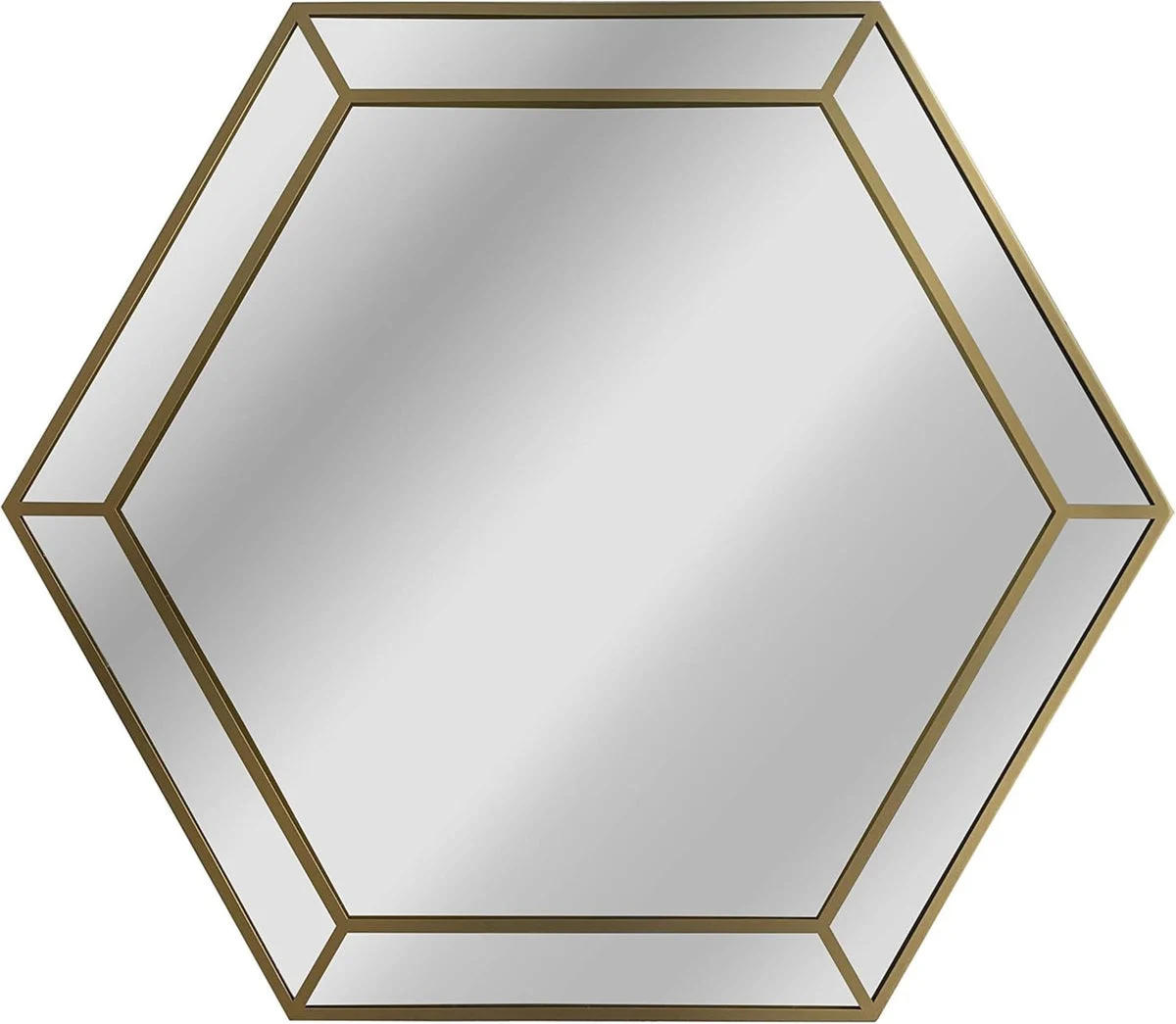 Chloe`s Reflection CH8M010GD34-FHX Golden Finish Hexagon Framed Wall Mirror 30" Width