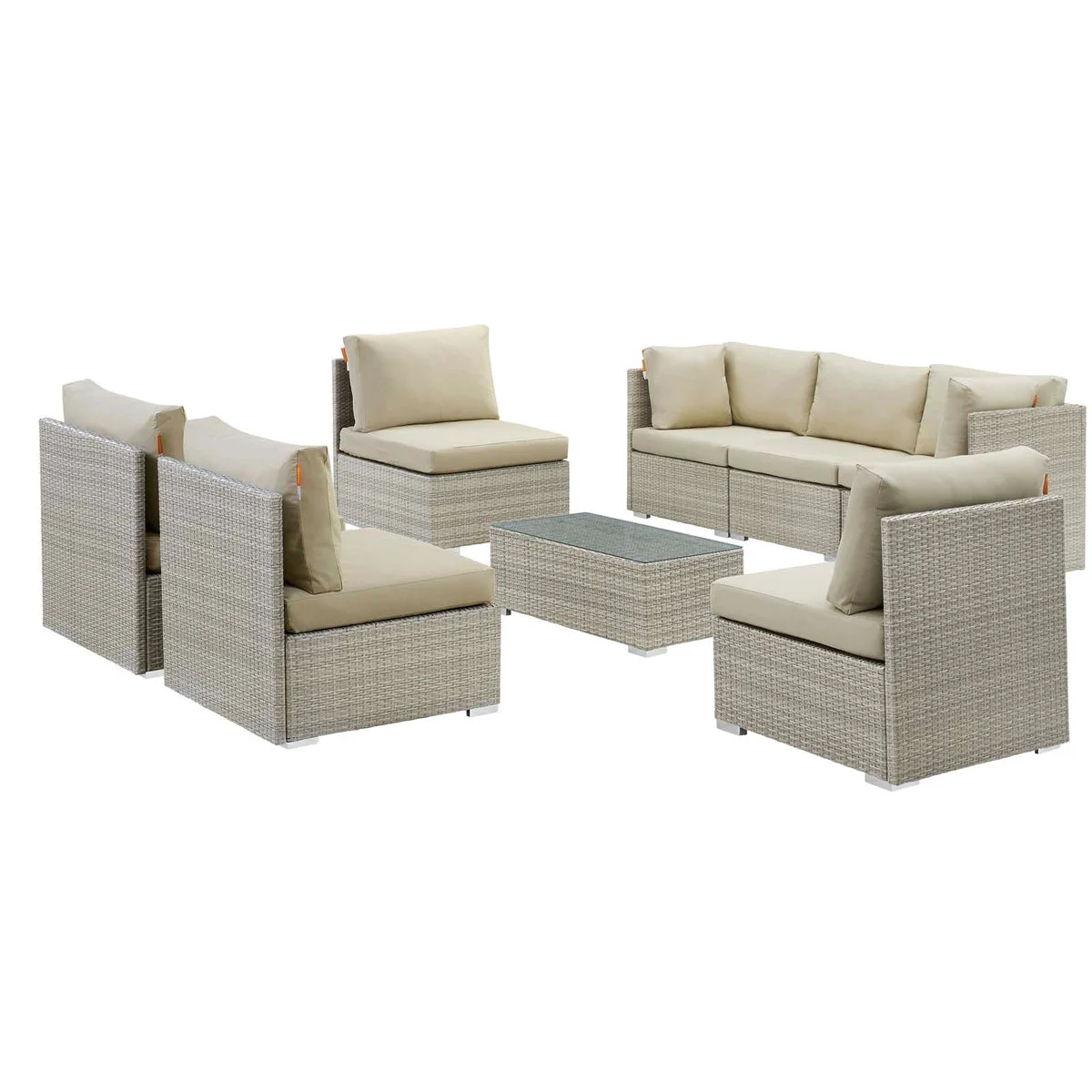 Modway Repose 8 Piece Outdoor Patio Sunbrella® Sectional Set