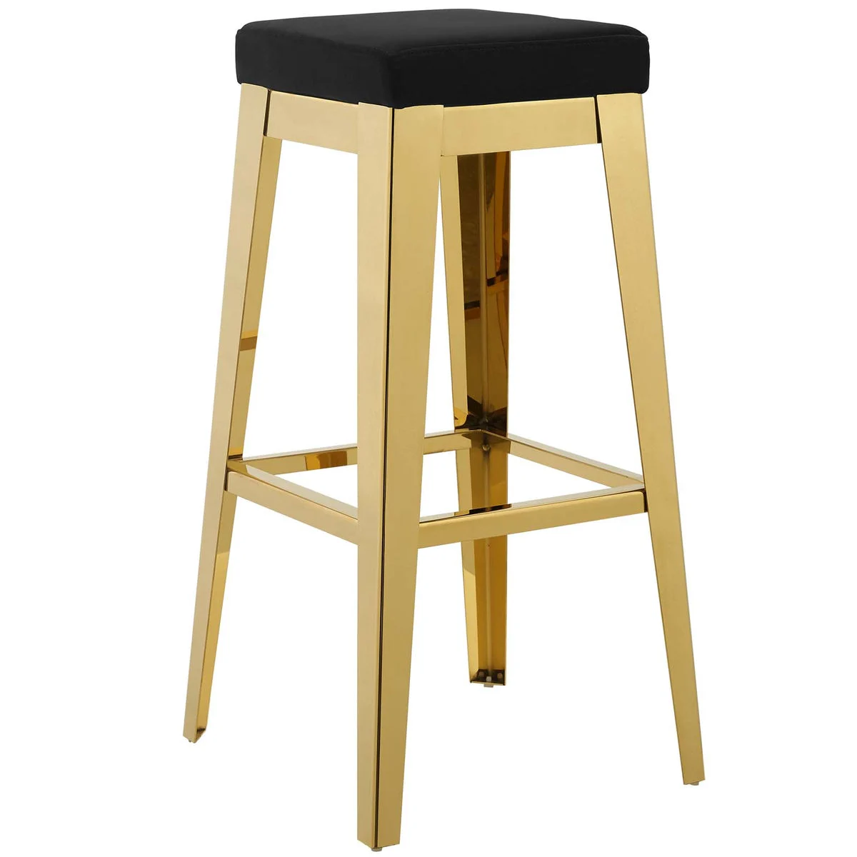 Modway Arrive Gold Stainless Steel Performance Velvet Bar Stool