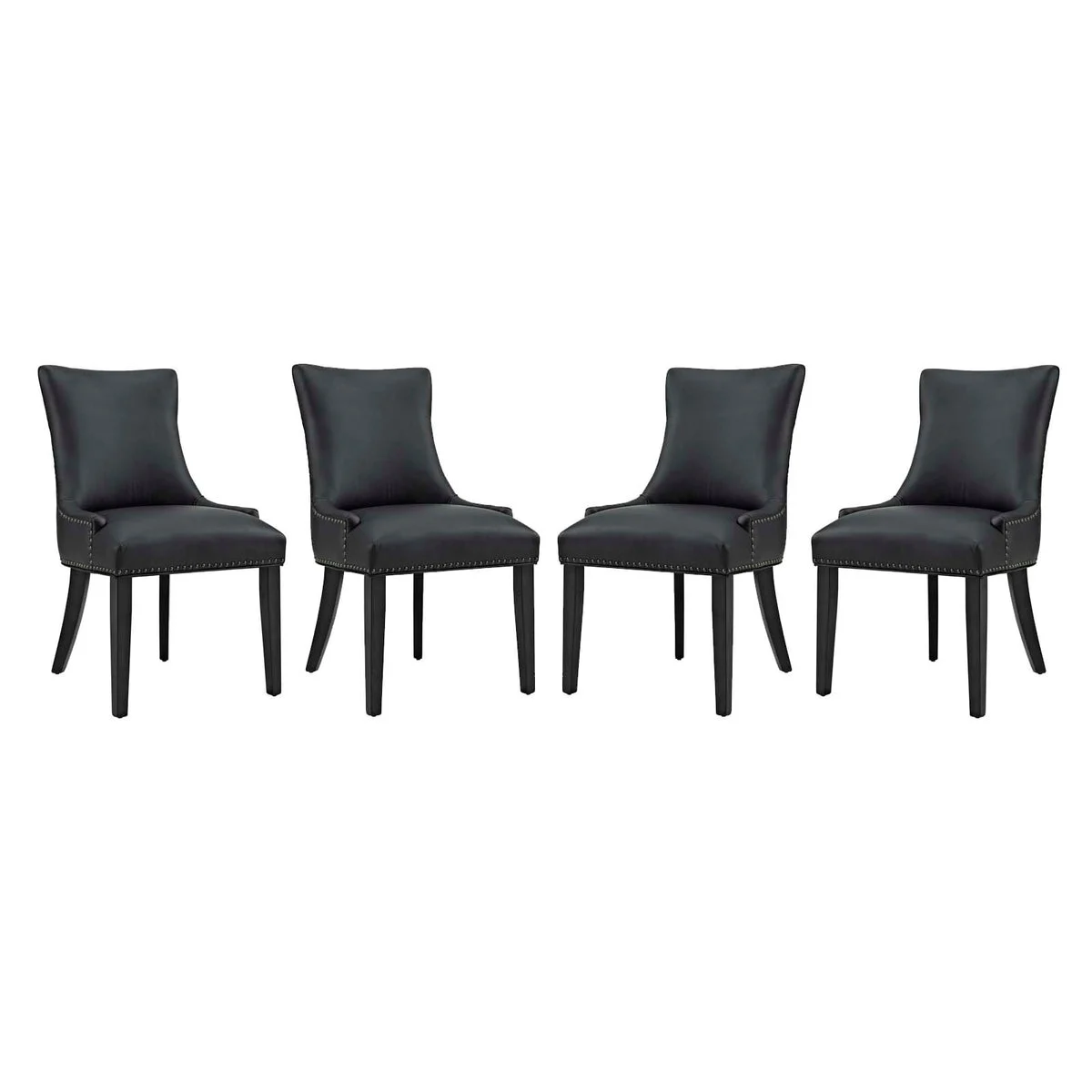 Modway Marquis Dining Chair Faux Leather Set of 4