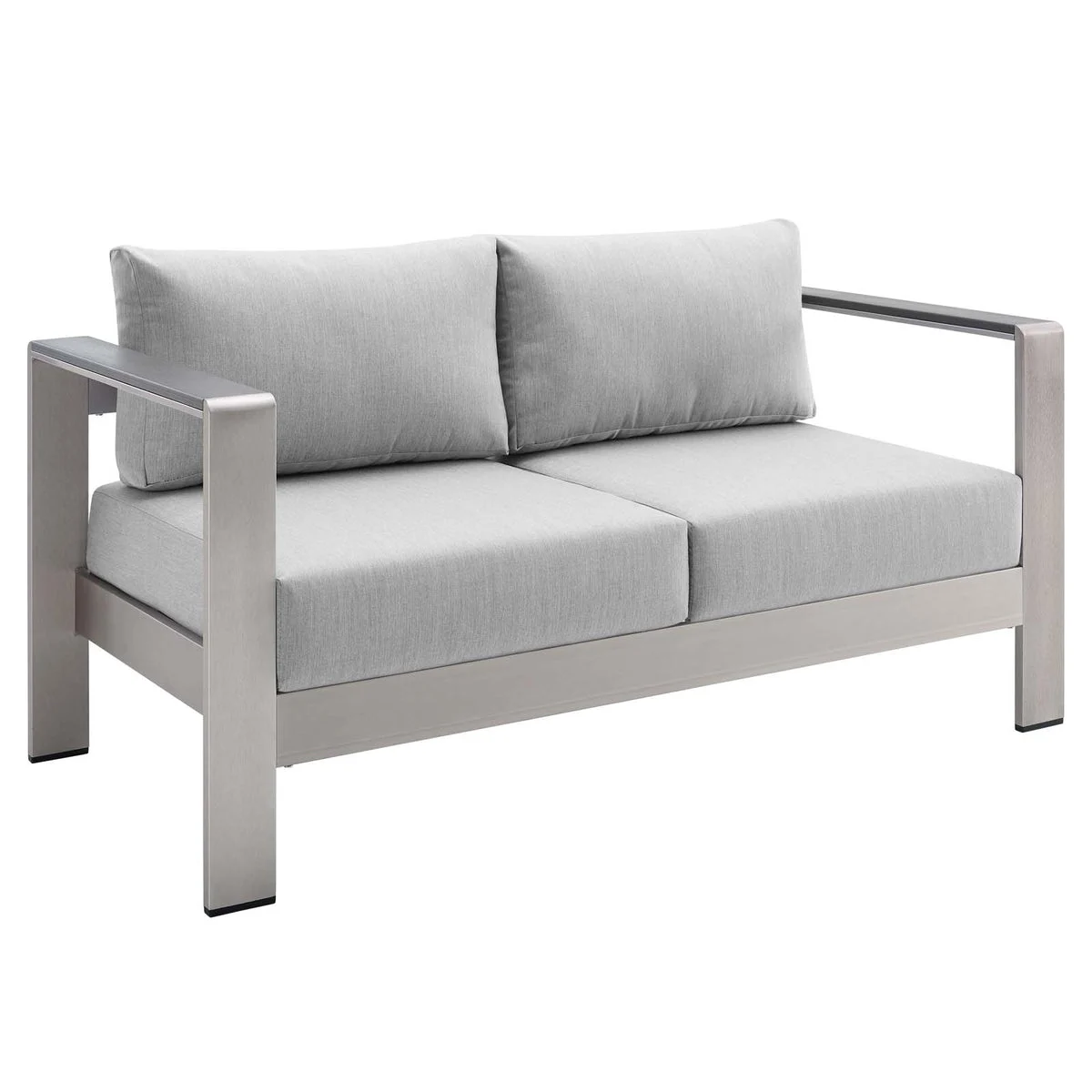 Modway Shore Sunbrella Fabric Aluminum Outdoor Patio Loveseat