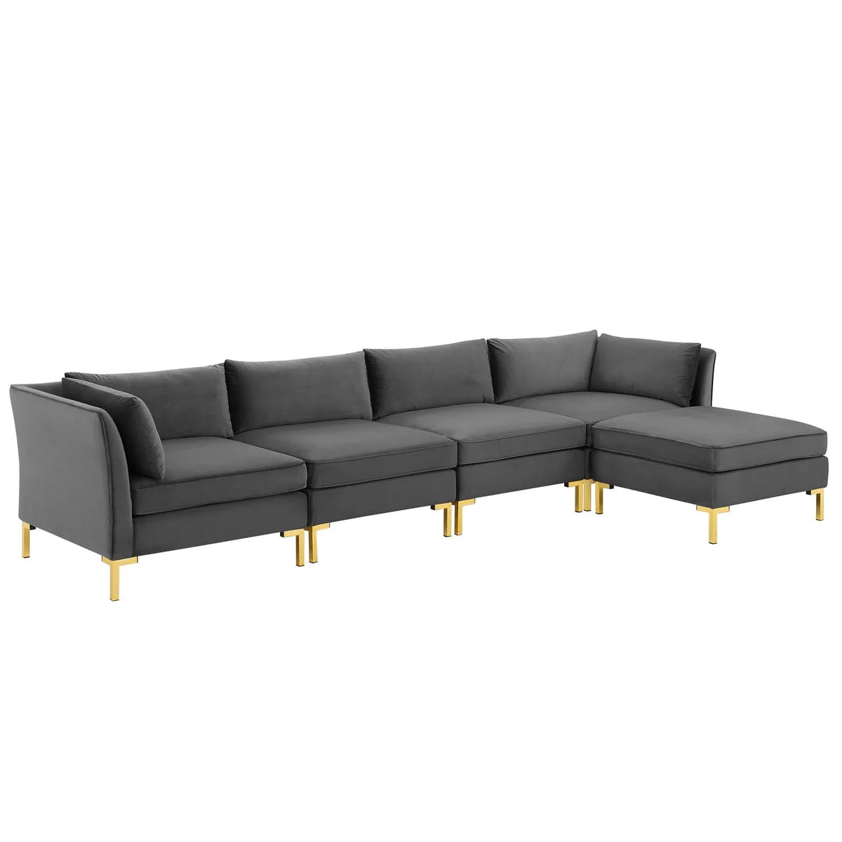 Modway Ardent 5-Piece Performance Velvet Sectional Sofa