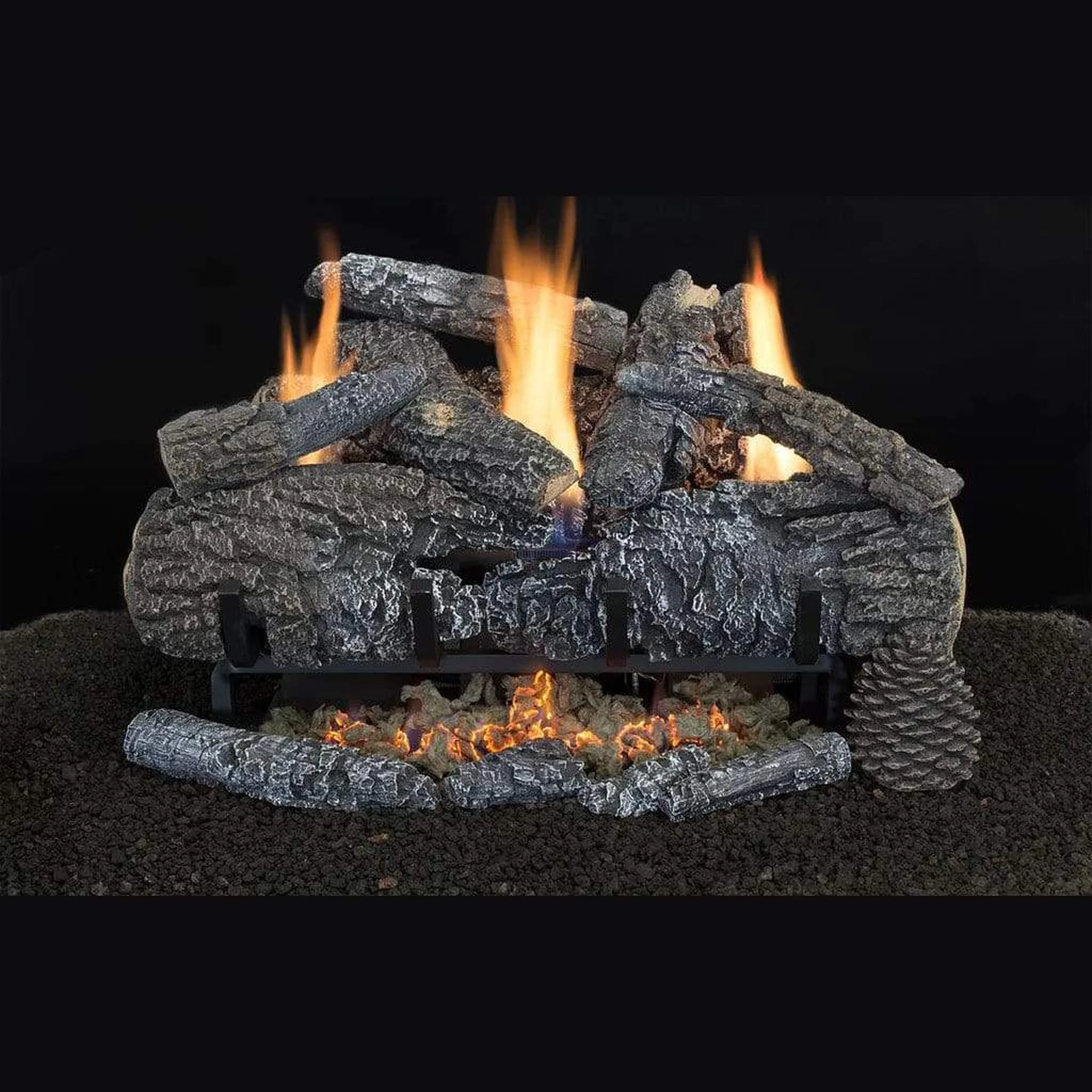 Hargrove 18" Yukon Char Vent-Free Natural Gas Log Set With Variable Flame Valve