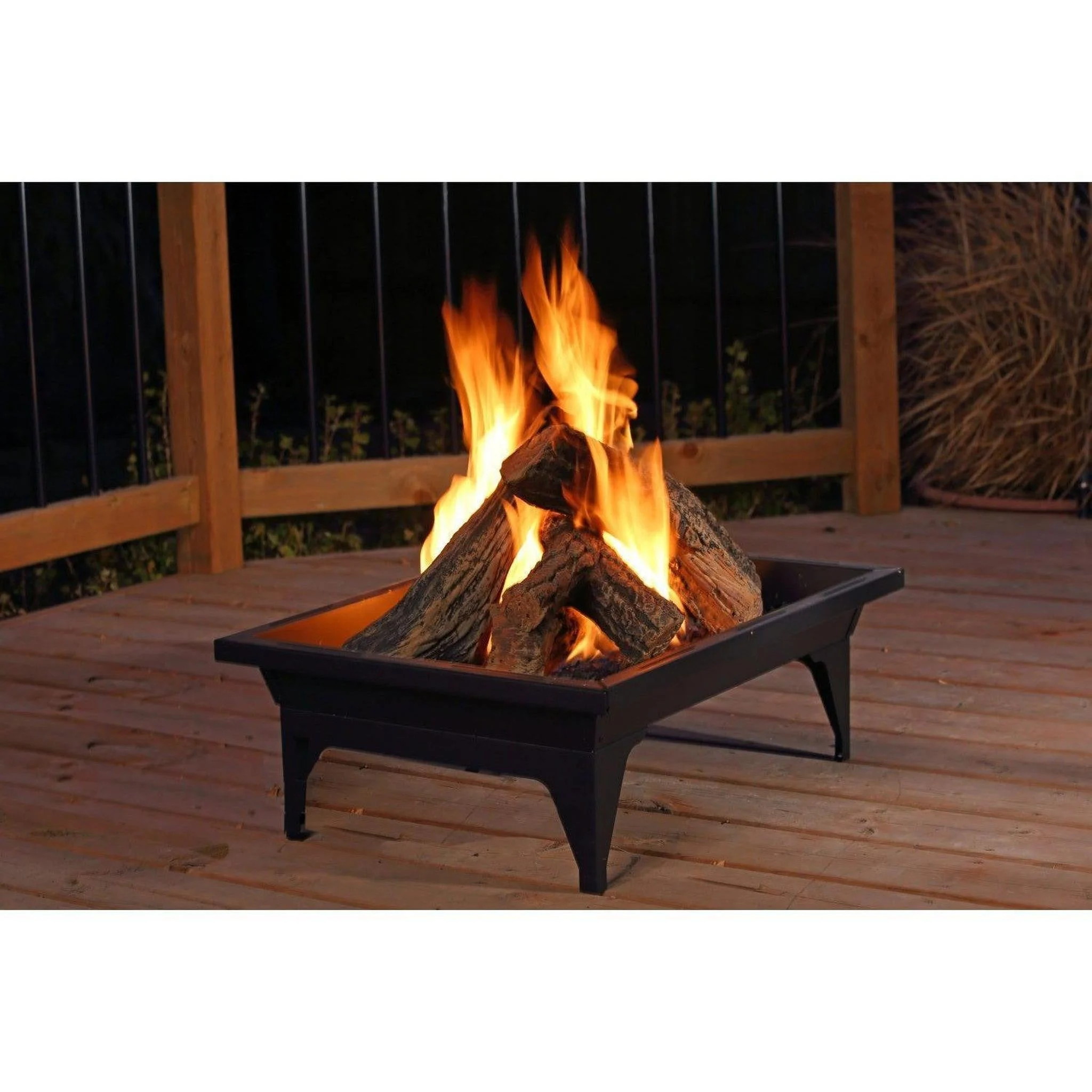 Kingsman FP2785 20" x 27" Propane Gas, Outdoor Rectangular Fire Pit With 5ft Hose and Regulator