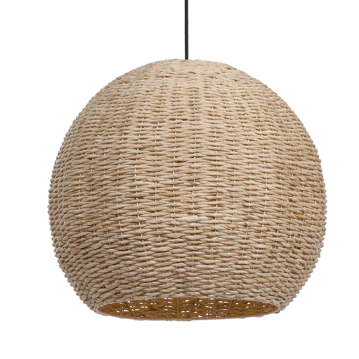 Uttermost Seagrass Dome 1-Light Pendant – Natural Woven Shade with Antique Brass Accents