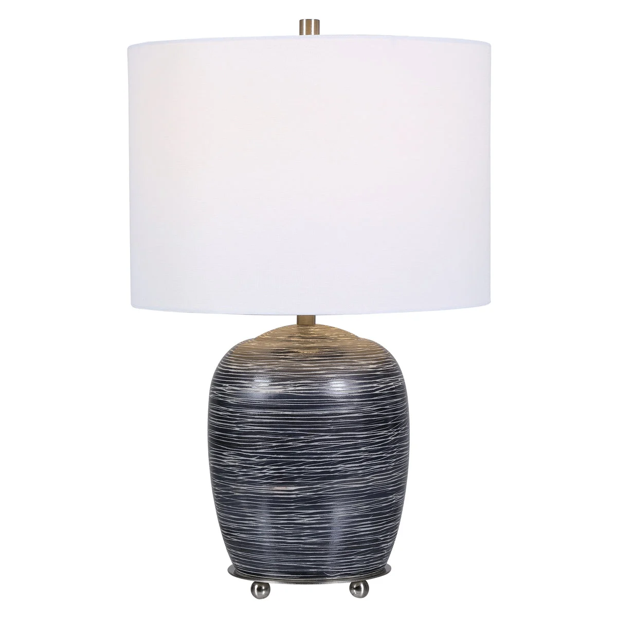 Uttermost 28444-1 Transpose Satin Black Table Lamp