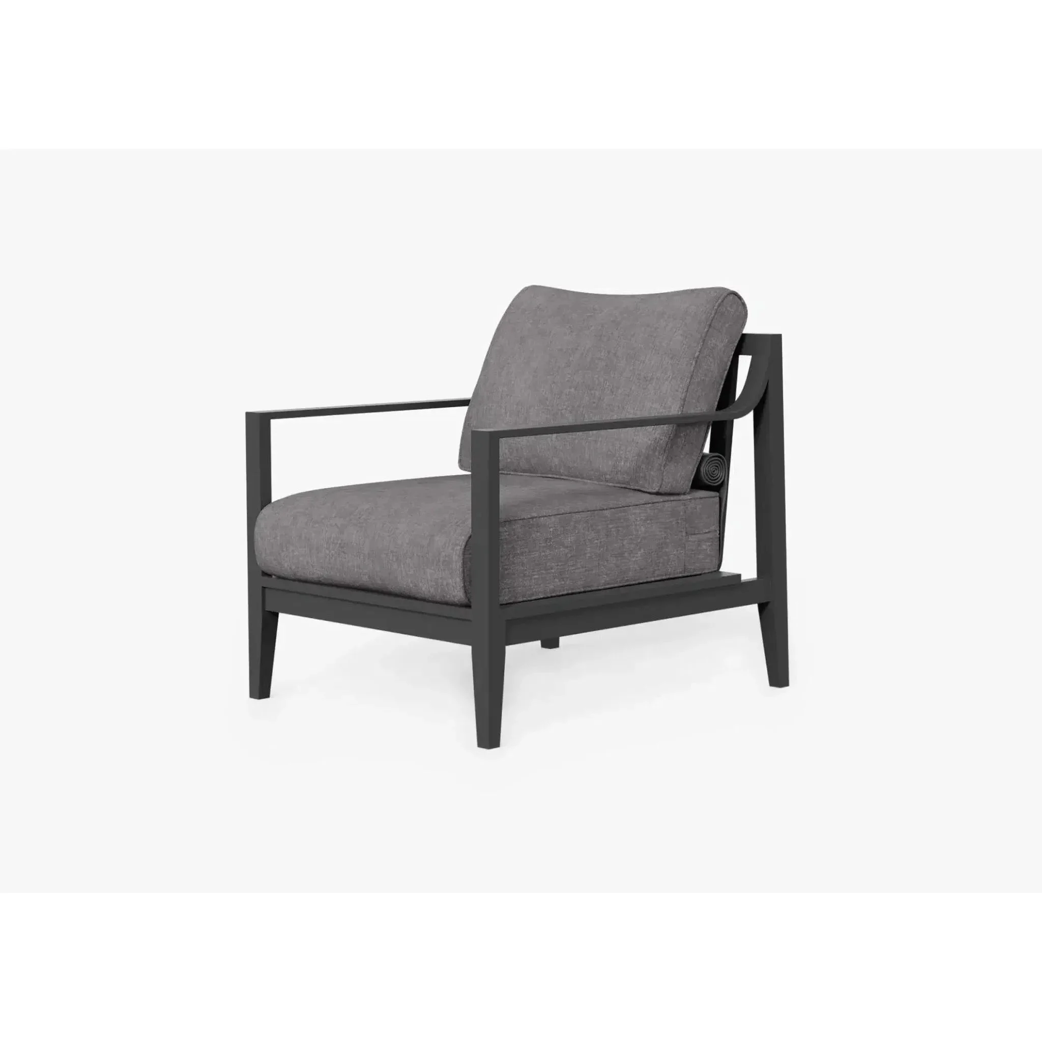 Live Outer 27" Charcoal Aluminum Outdoor Armchair With Dark Pebble Gray Cushion