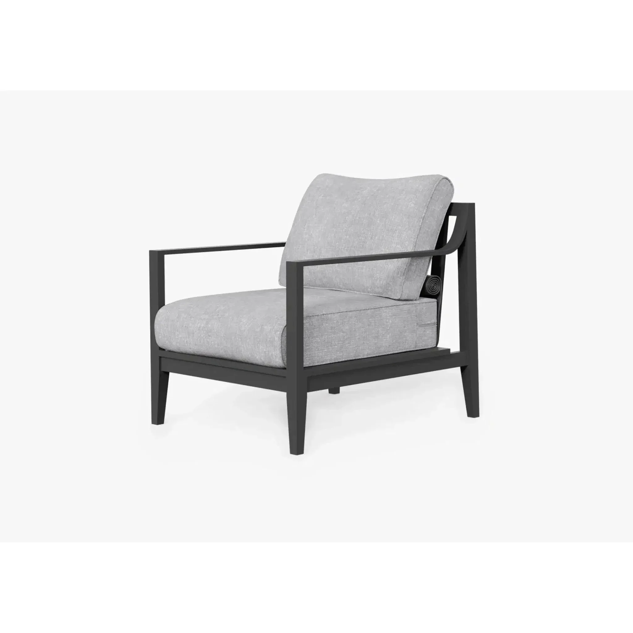 Live Outer 27" Charcoal Aluminum Outdoor Armchair With Pacific Fog Gray Cushion
