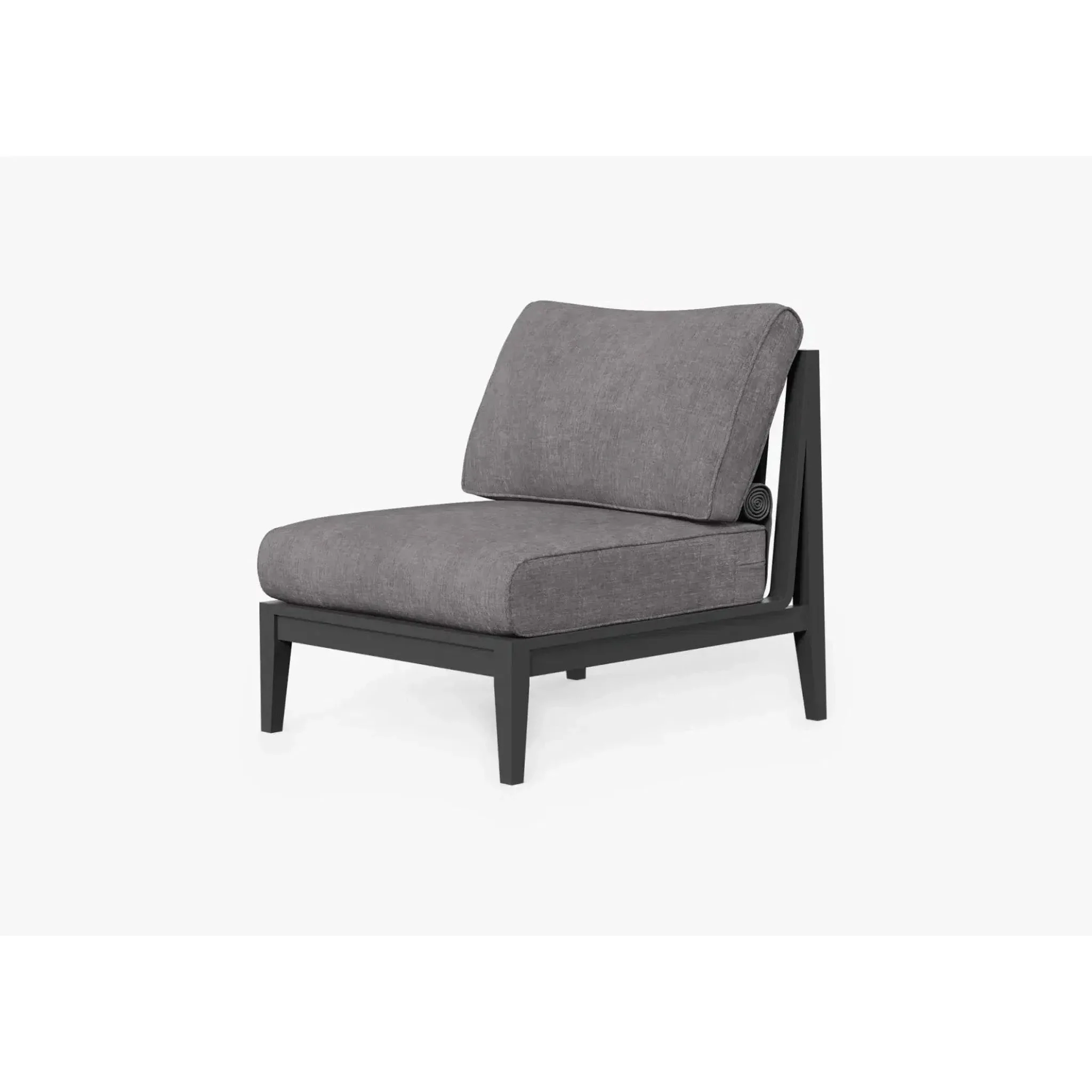 Live Outer 29" Charcoal Aluminum Outdoor Armless Chair With Dark Pebble Gray Cushion