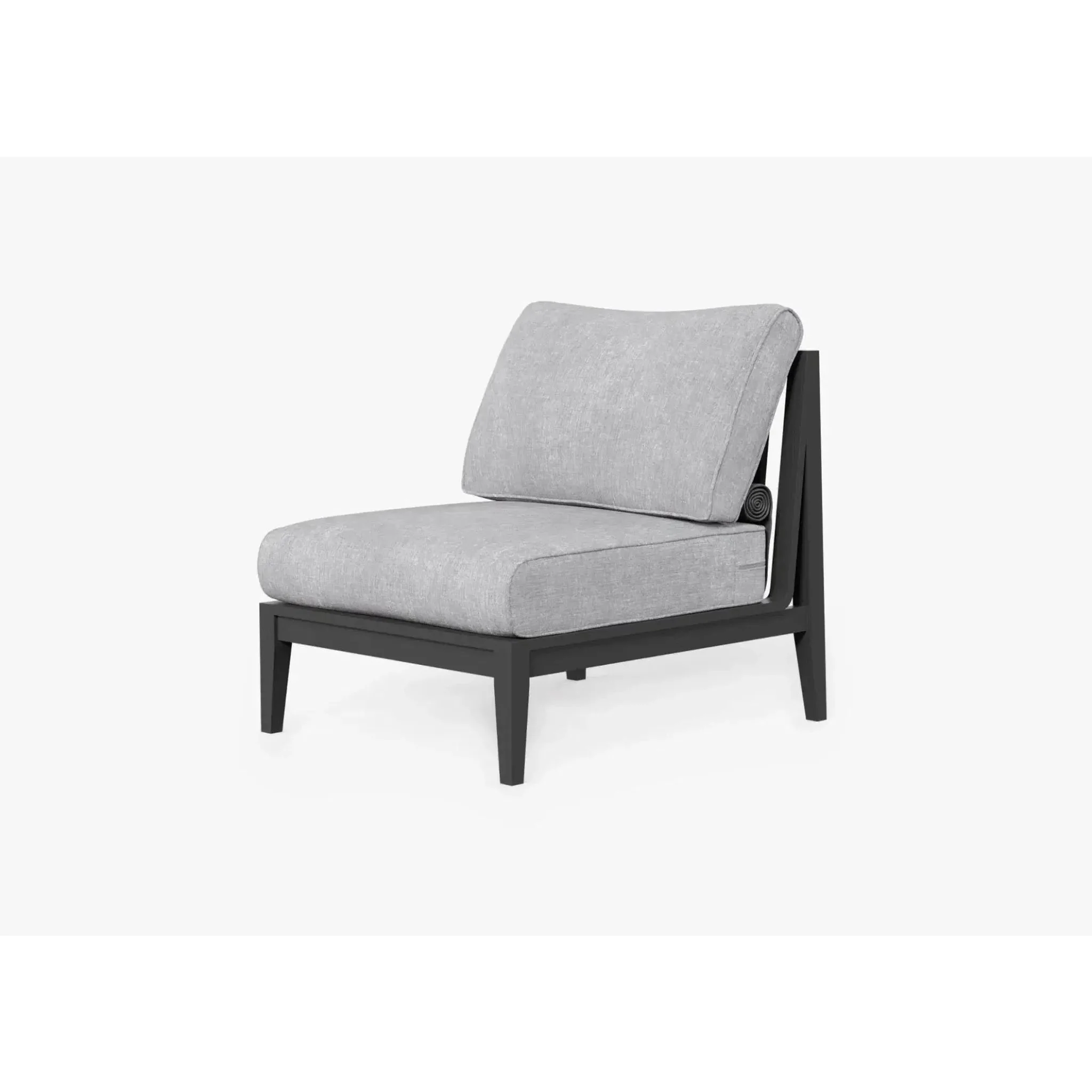 Live Outer 29" Charcoal Aluminum Outdoor Armless Chair With Pacific Fog Gray Cushion