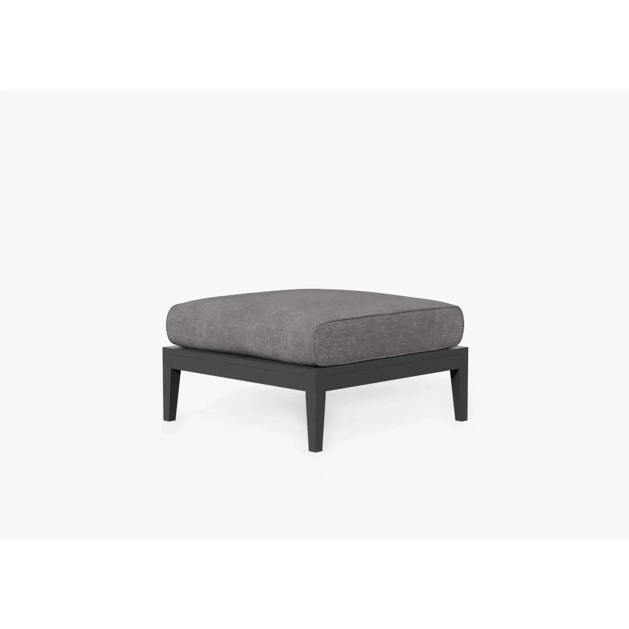 Live Outer 29" Charcoal Aluminum Outdoor Ottoman With Dark Pebble Gray Cushion