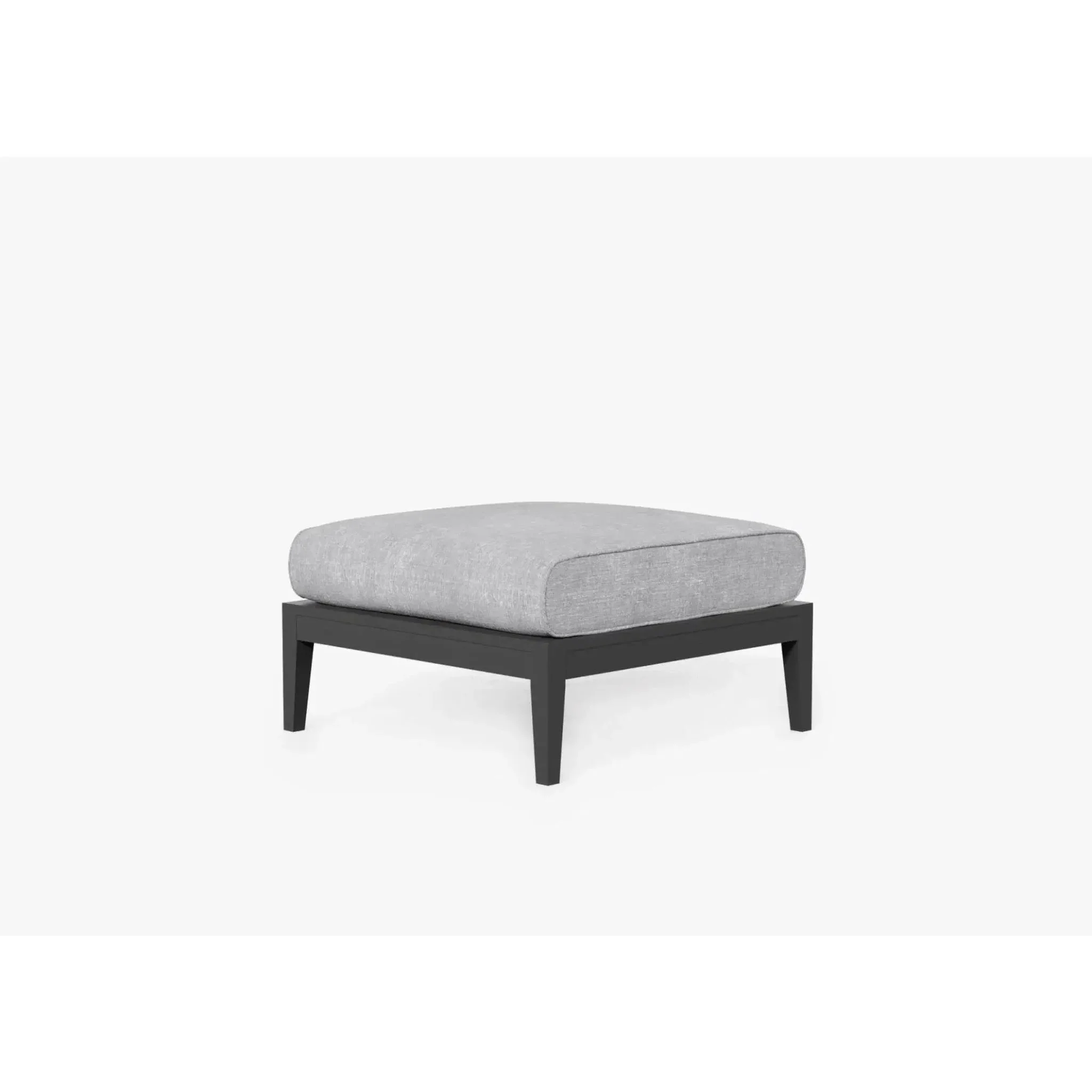 Live Outer 29" Charcoal Aluminum Outdoor Ottoman With Pacific Fog Gray Cushion