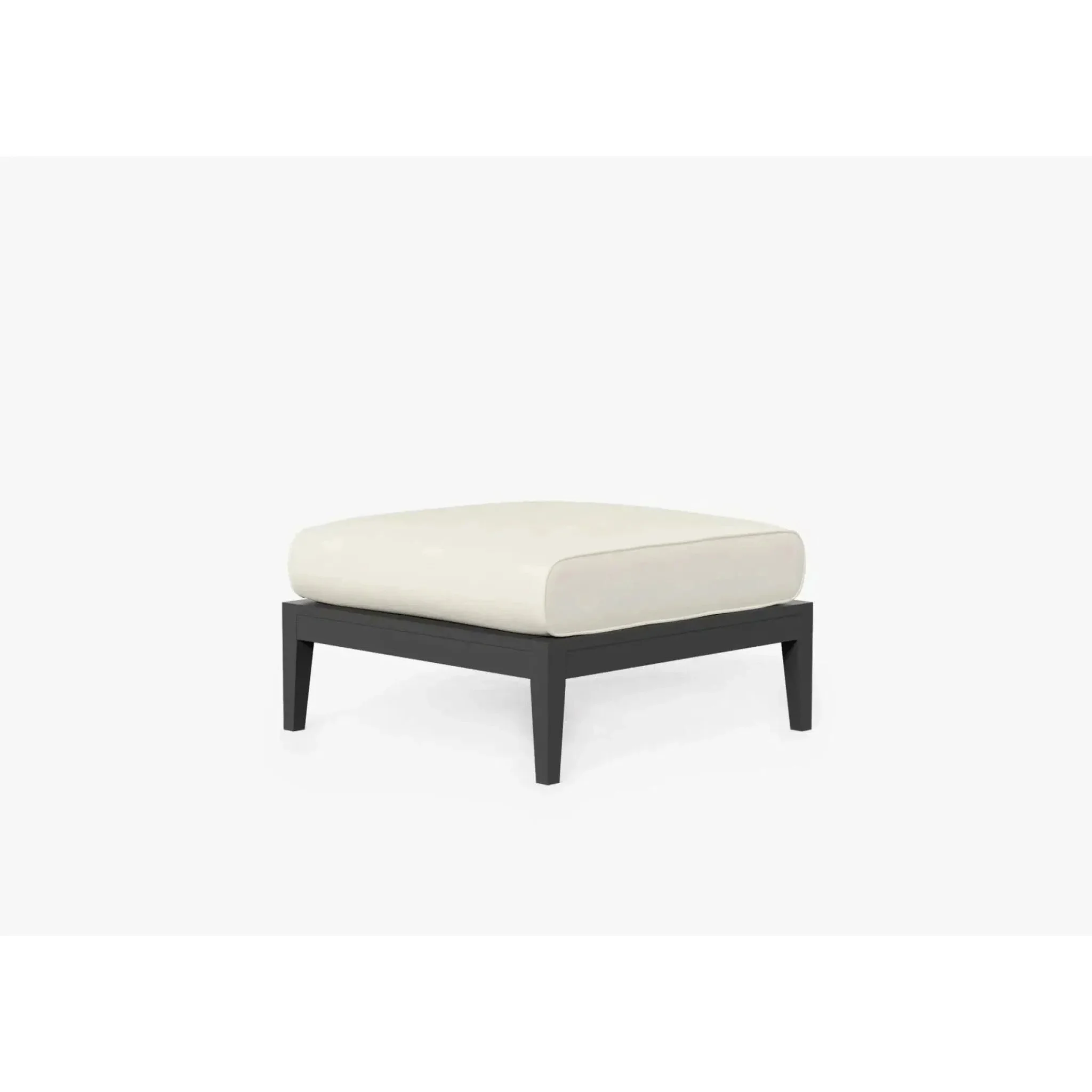 Live Outer 29" Charcoal Aluminum Outdoor Ottoman With Palisades Cream Cushion