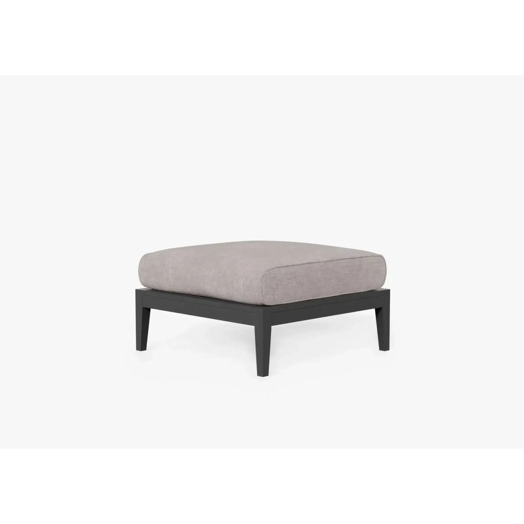 Live Outer 29" Charcoal Aluminum Outdoor Ottoman With Sandstone Gray Cushion