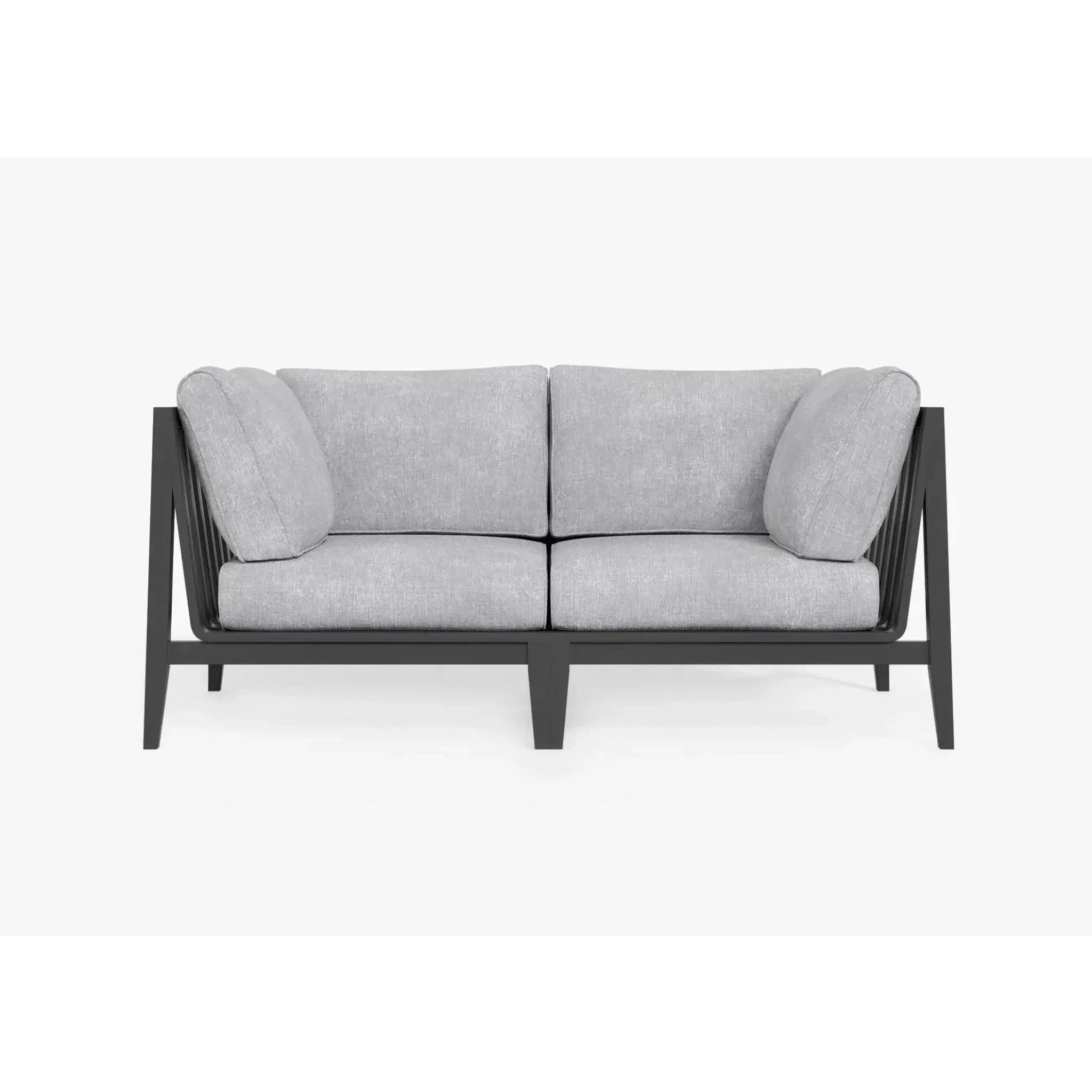 Live Outer 69" Charcoal Aluminum Outdoor Loveseat With Pacific Fog Gray Cushion