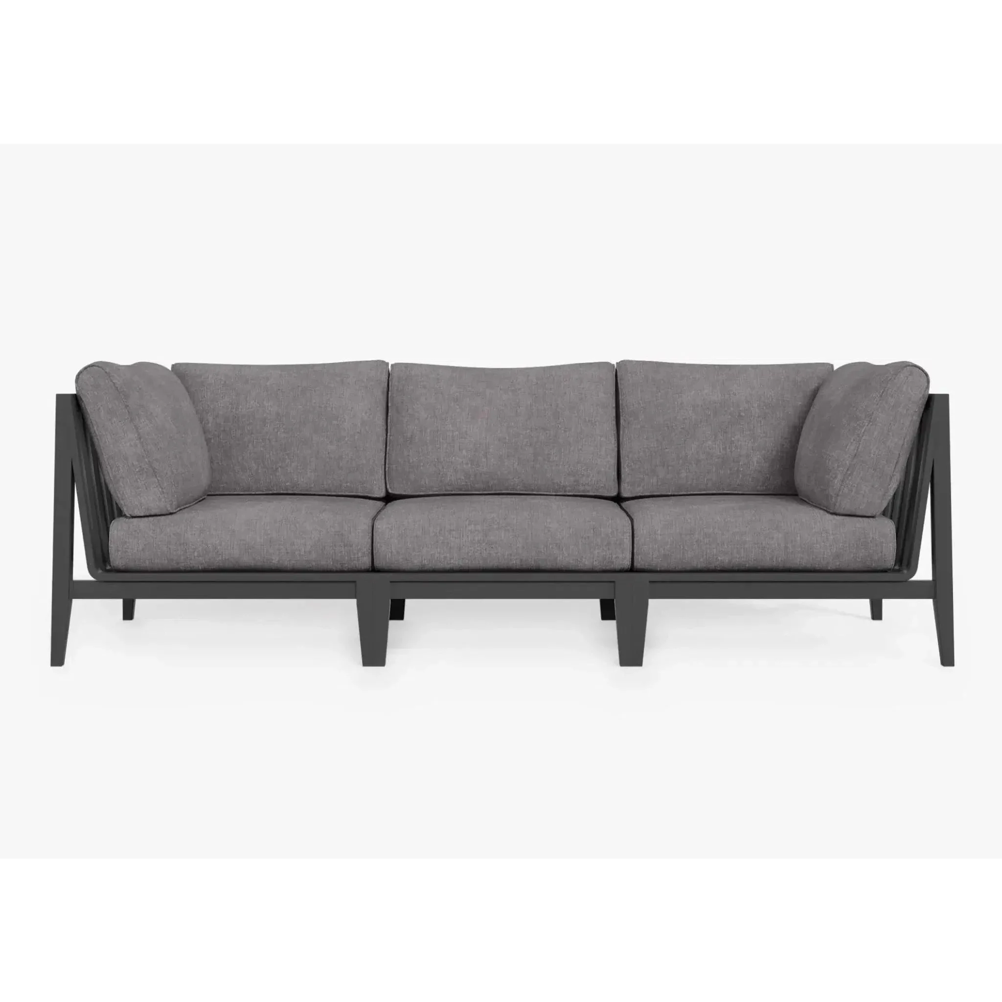 Live Outer 98" Charcoal Aluminum Outdoor 3-Seat Sofa With Dark Pebble Gray Cushion