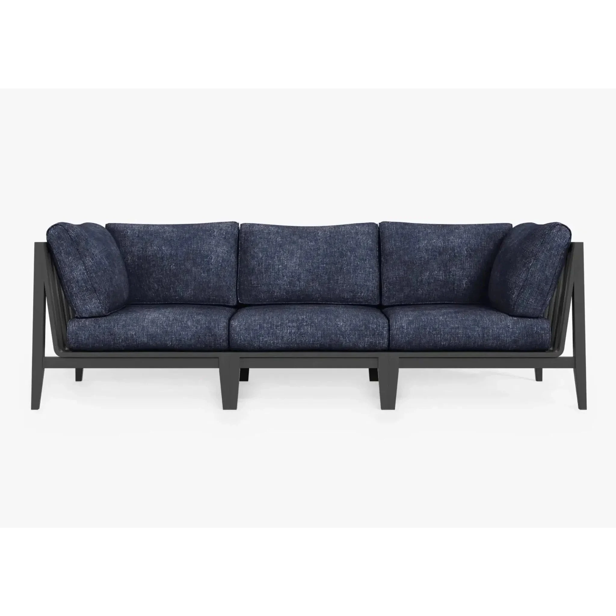 Live Outer 98" Charcoal Aluminum Outdoor 3-Seat Sofa With Deep Sea Navy Cushion