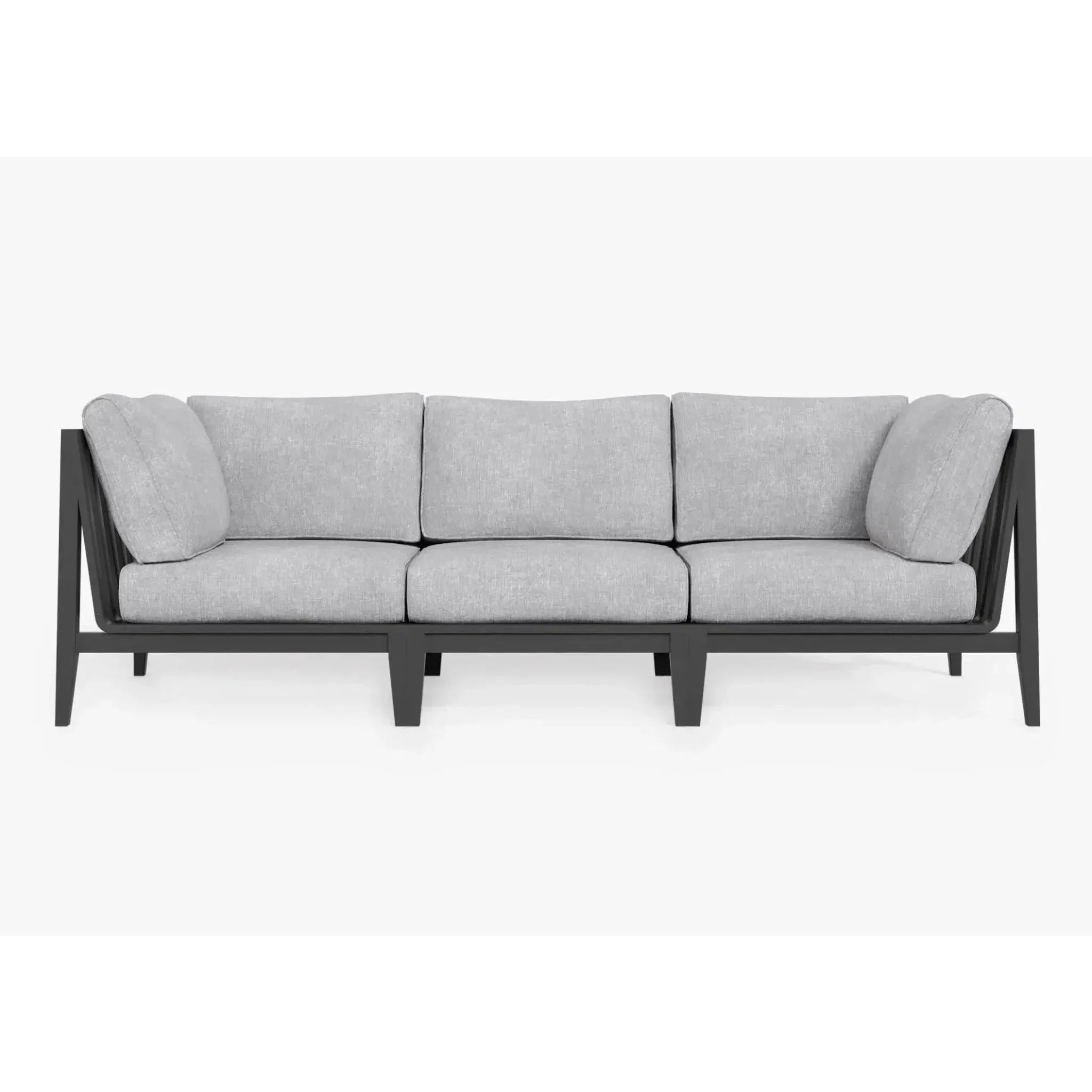 Live Outer 98" Charcoal Aluminum Outdoor 3-Seat Sofa With Pacific Fog Gray Cushion