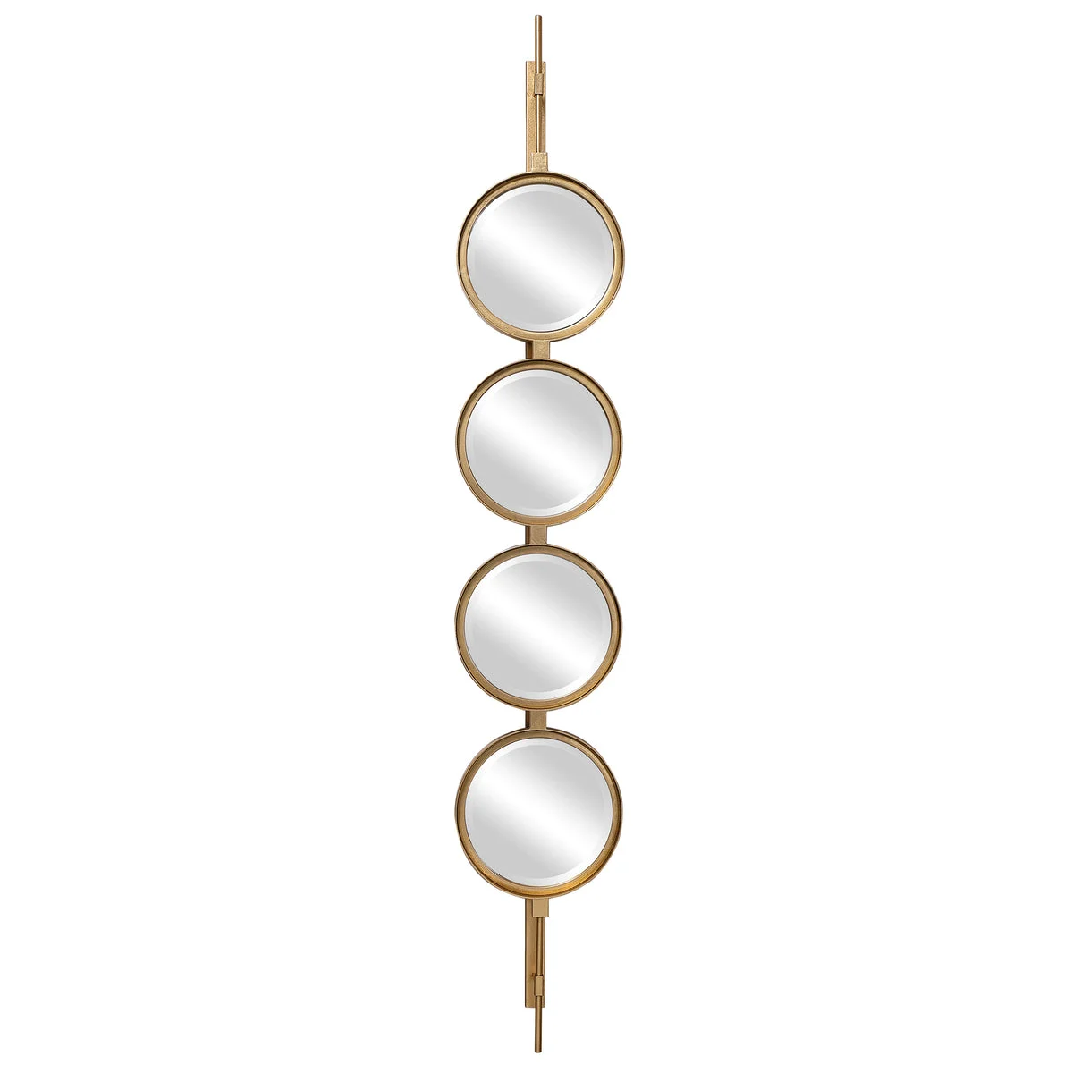 Uttermost Modern – Button Gold Mirror 59.875" x 9.875" Slim Iron & Glass Wall Accent