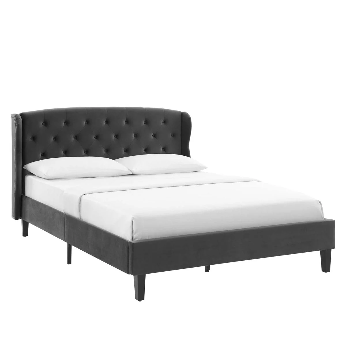 Modway Penelope Tufted Wingback Queen Performance Velvet Platform Bed