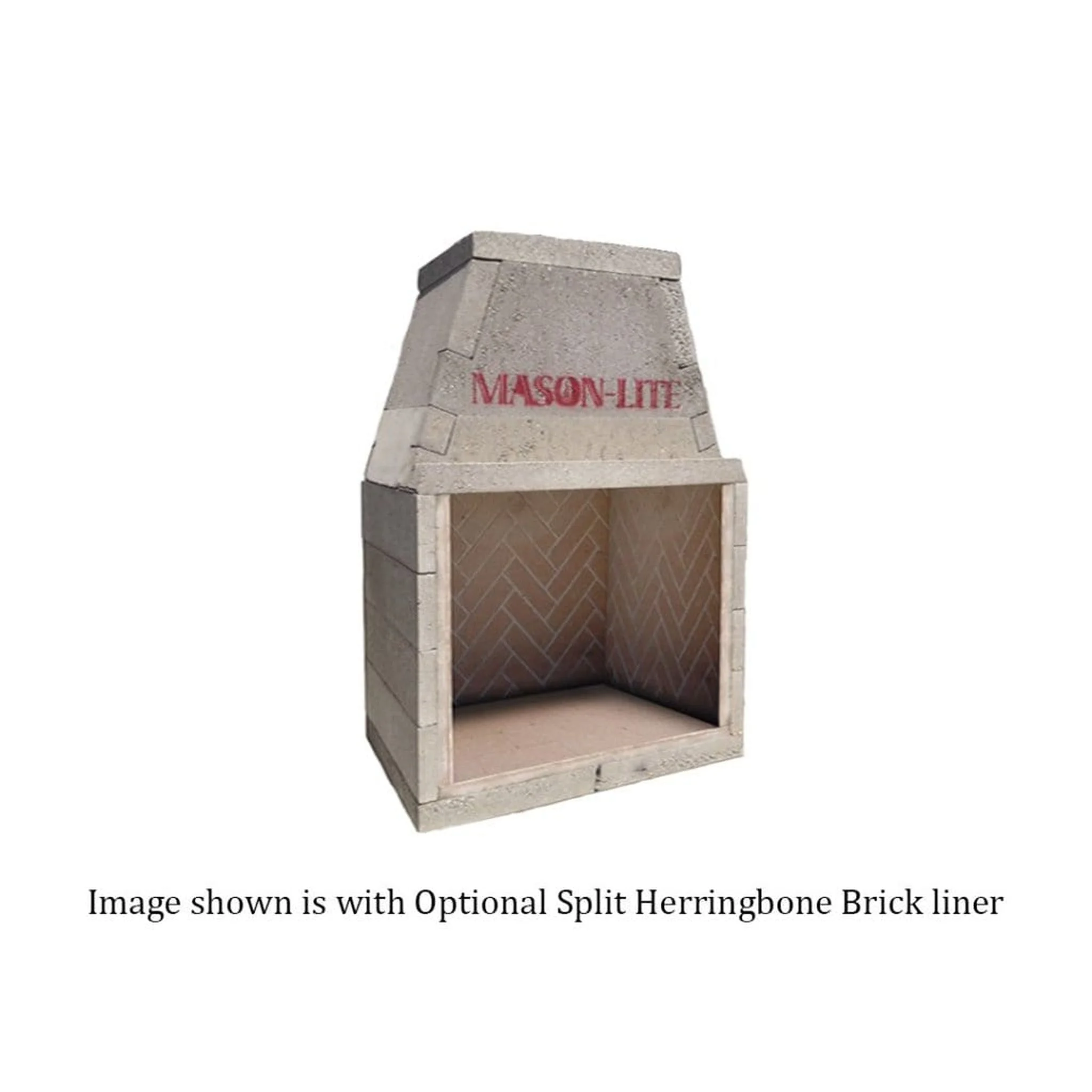 Mason-Lite 39" Pre-Cast Masonry Firebox Kit with 2ft Masonry Chimney and MFP39-SHBL Brick Liner
