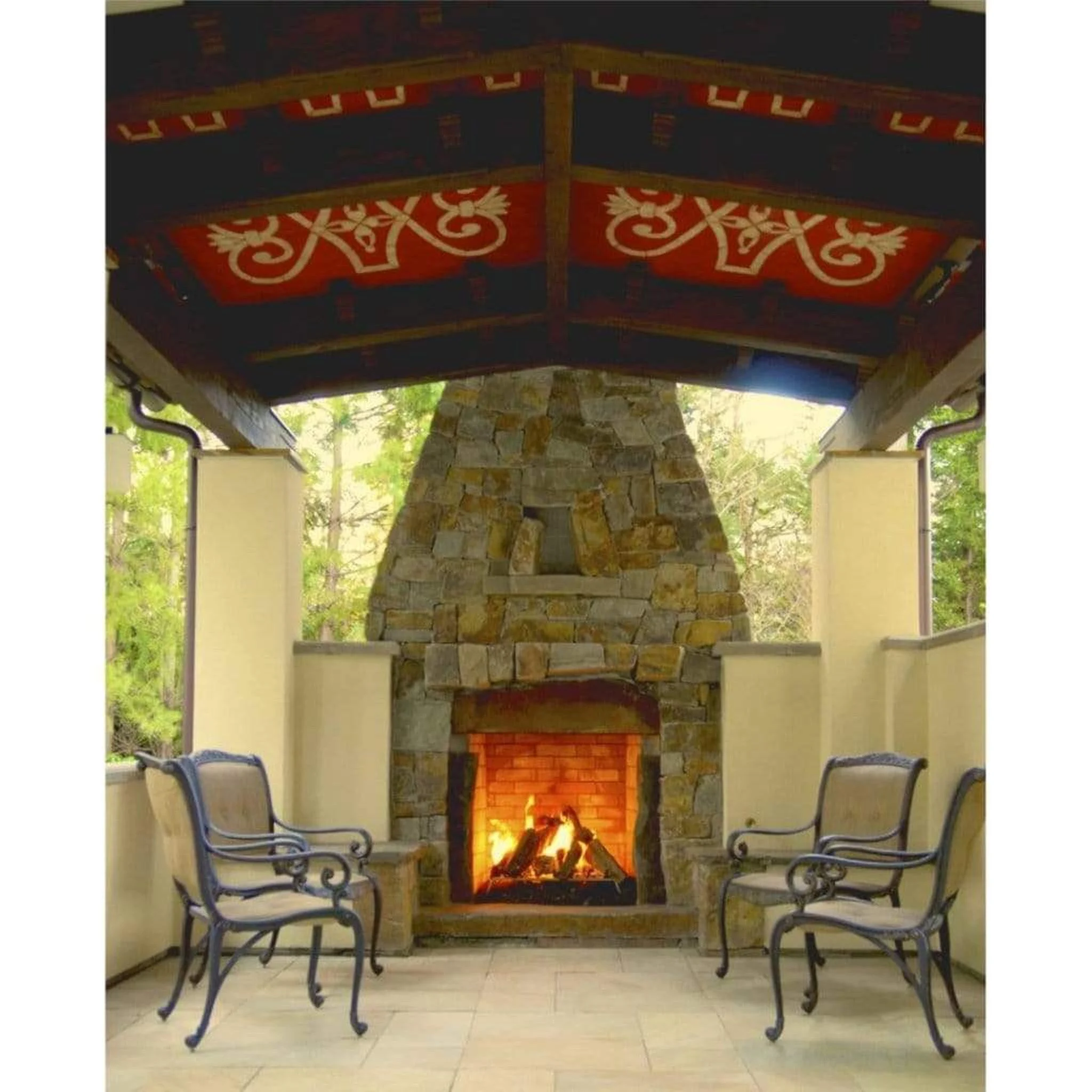 Mason-Lite 44" Pre-Cast Masonry Firebox Kit for 12" Class A UL103 Chimney System with Height Kit