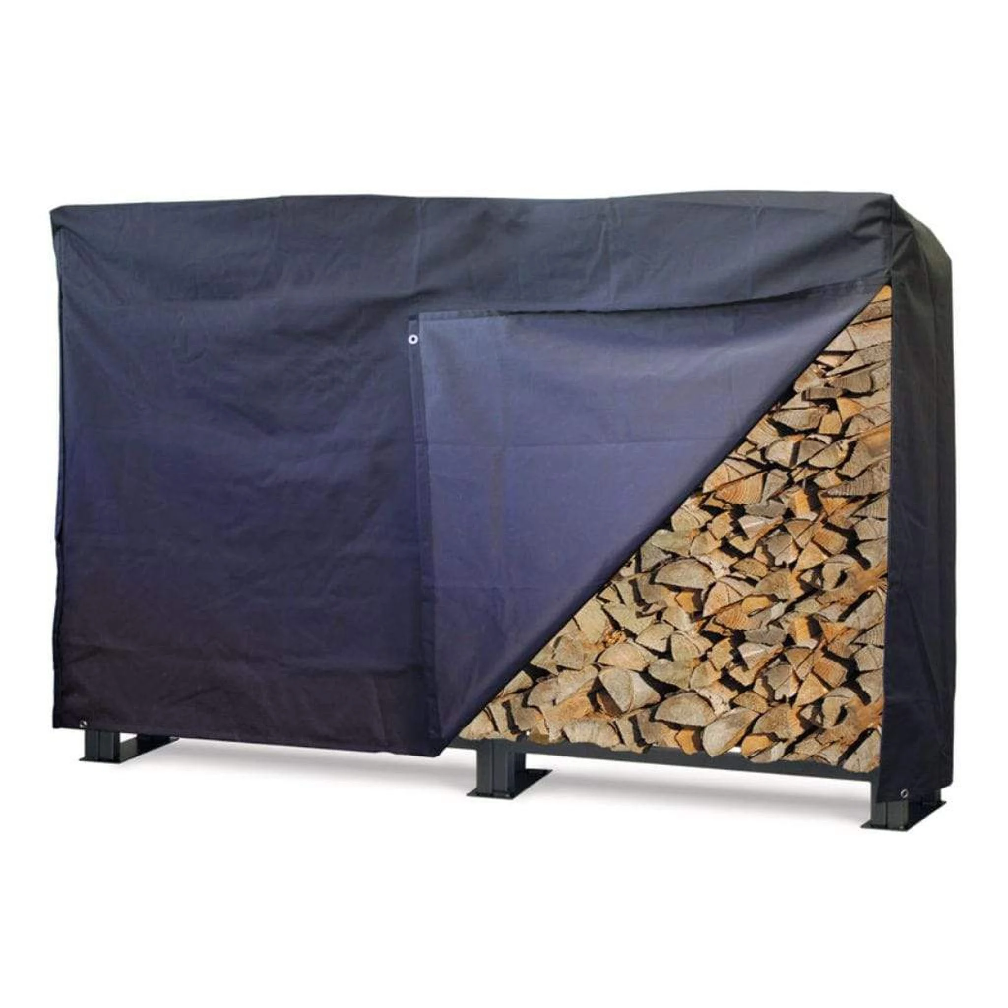 Pilgrim 100" Black Heavy-Duty Polyester Outdoor Wood Rack Cover