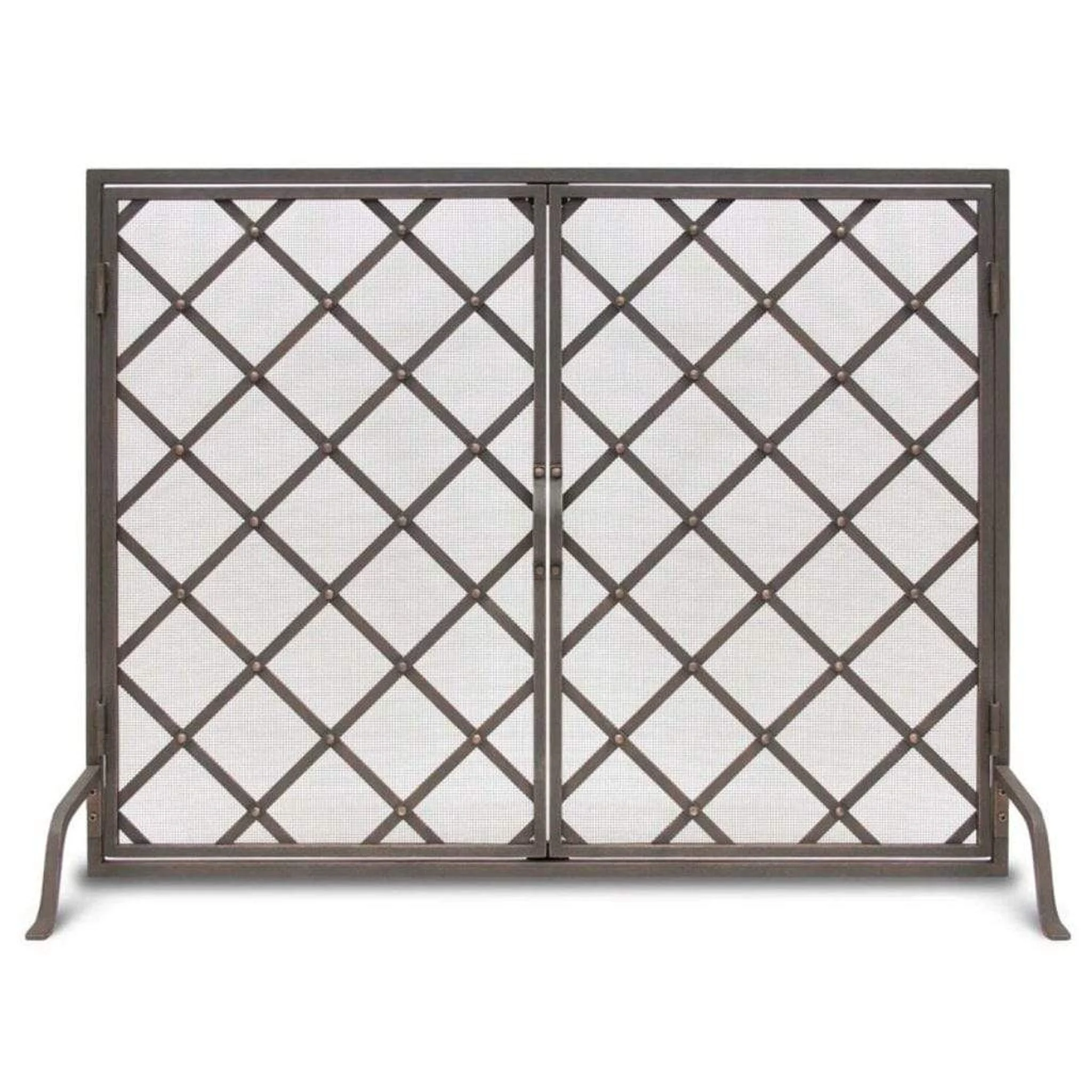 Pilgrim 43" Distressed Bronze Iron Weave Door Screen