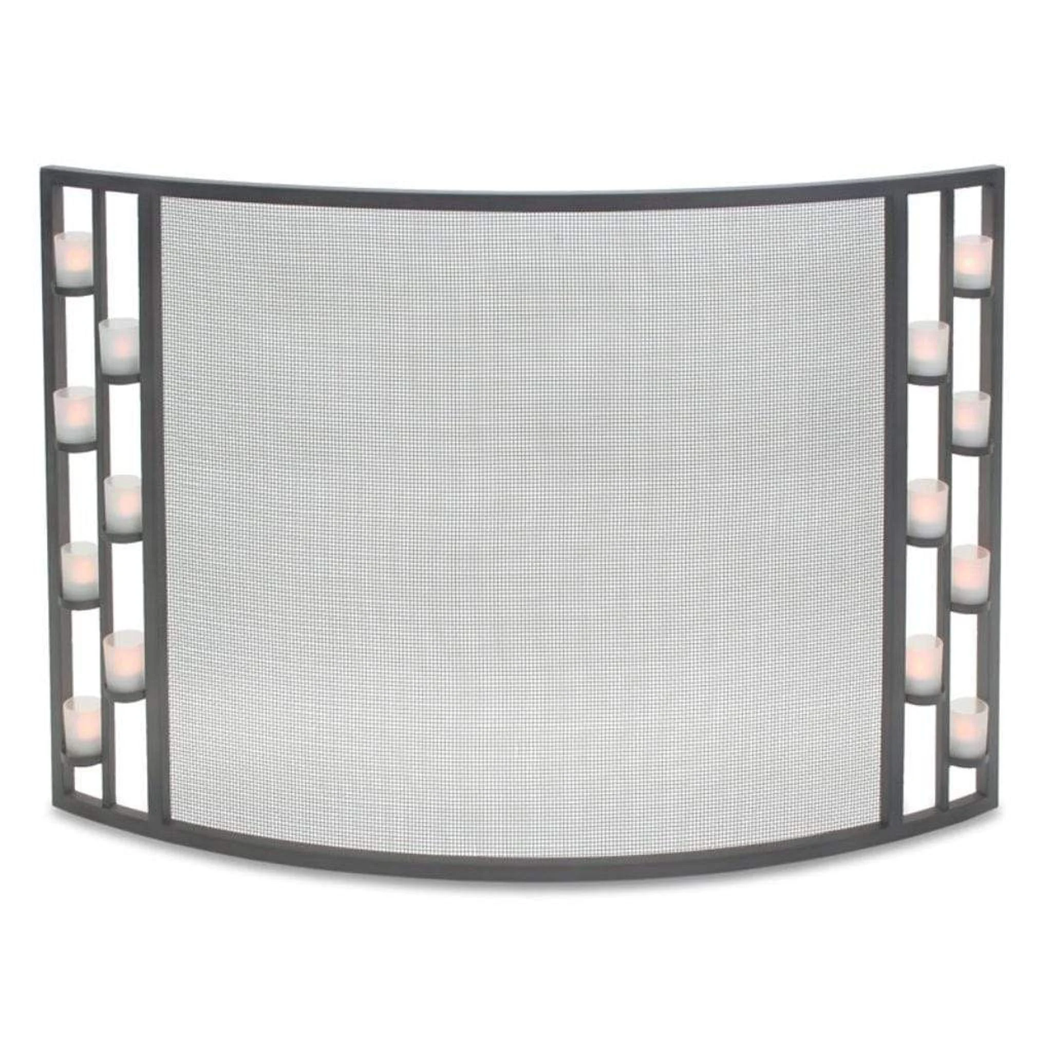 Pilgrim 44" Natural Iron Candlewood Tea Light Bowed Screen