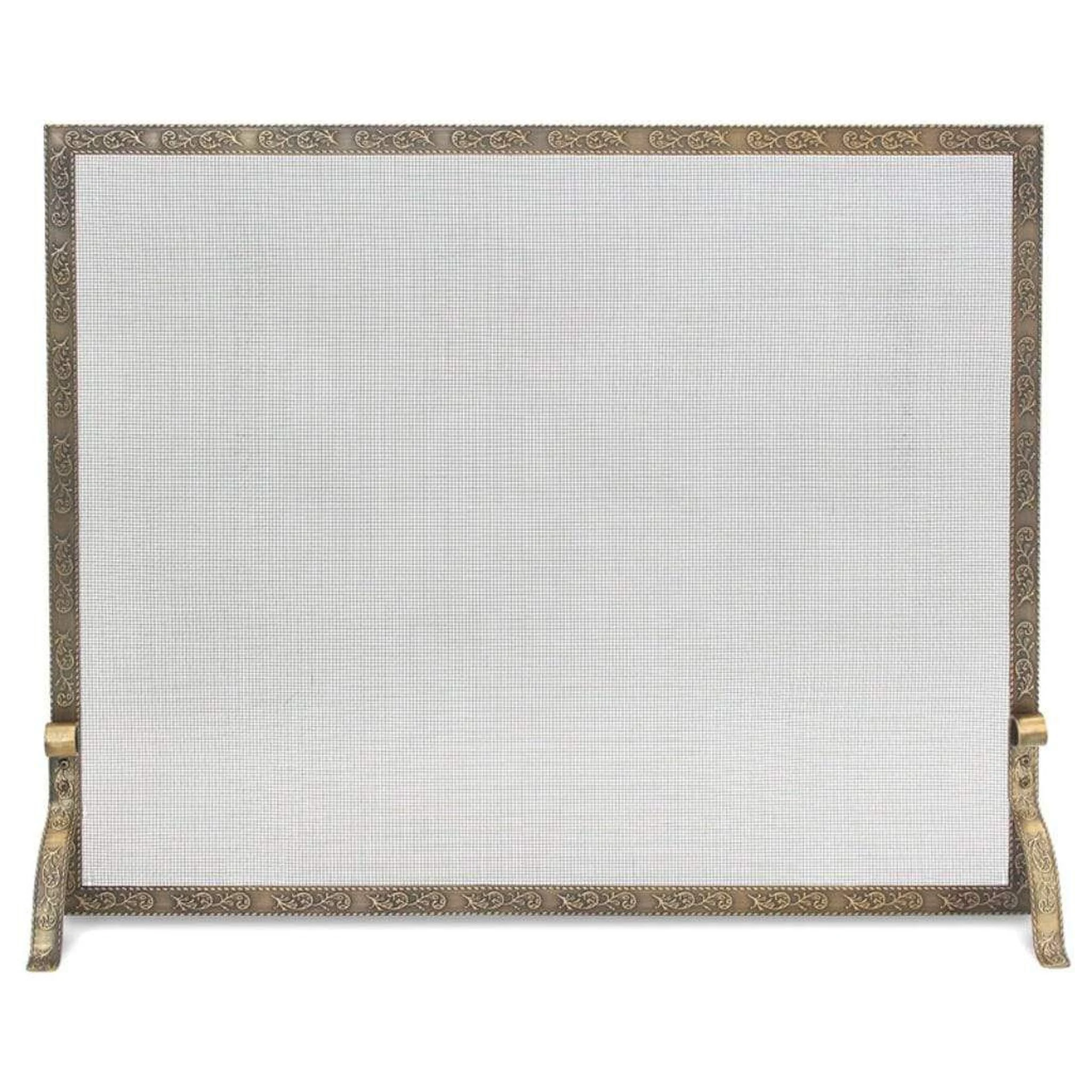 Pilgrim Bay Branch Embossed 39" Burnished Bronze Single-Panel Screen