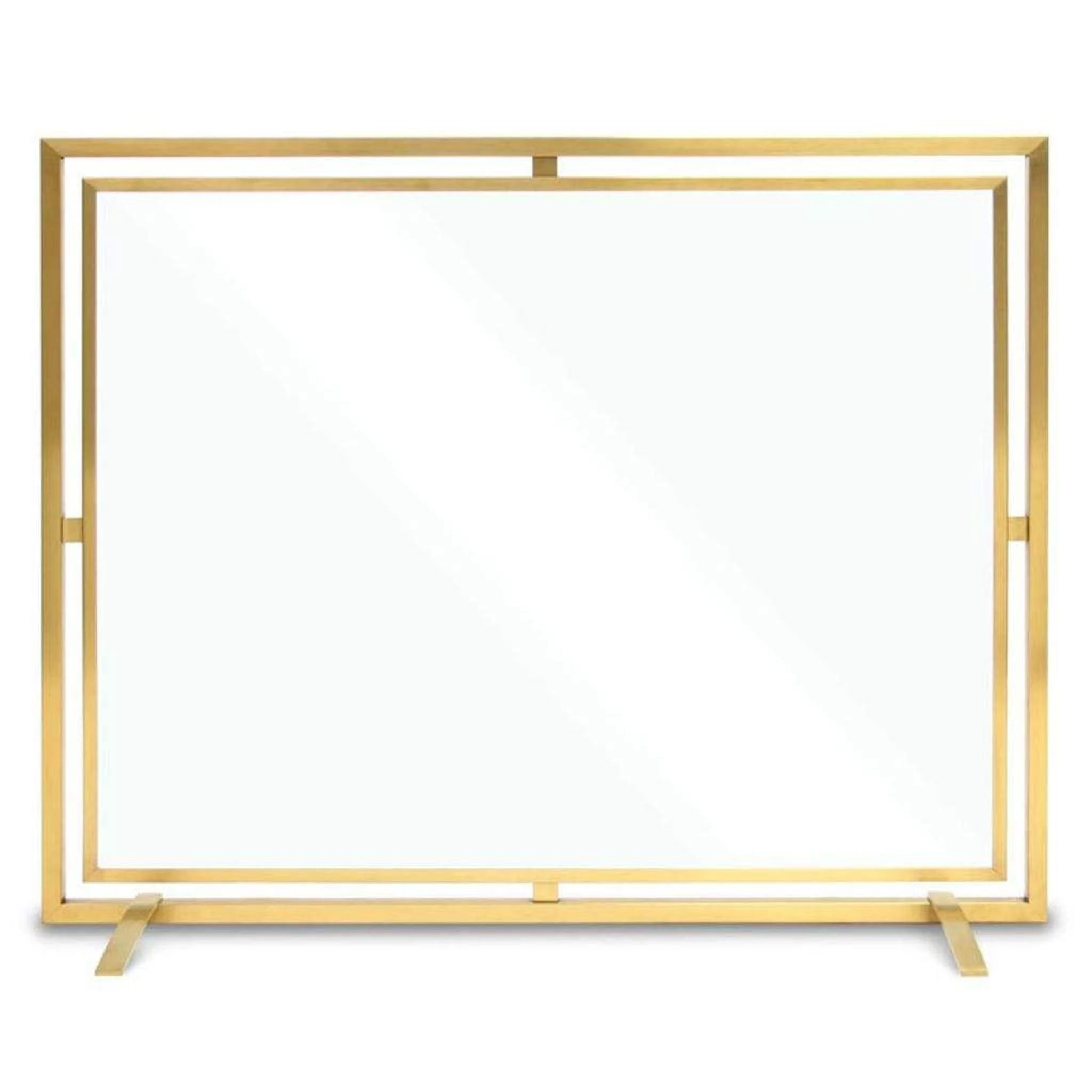 Pilgrim Floating Glass 39" Burnished Brass Single-Panel Screen