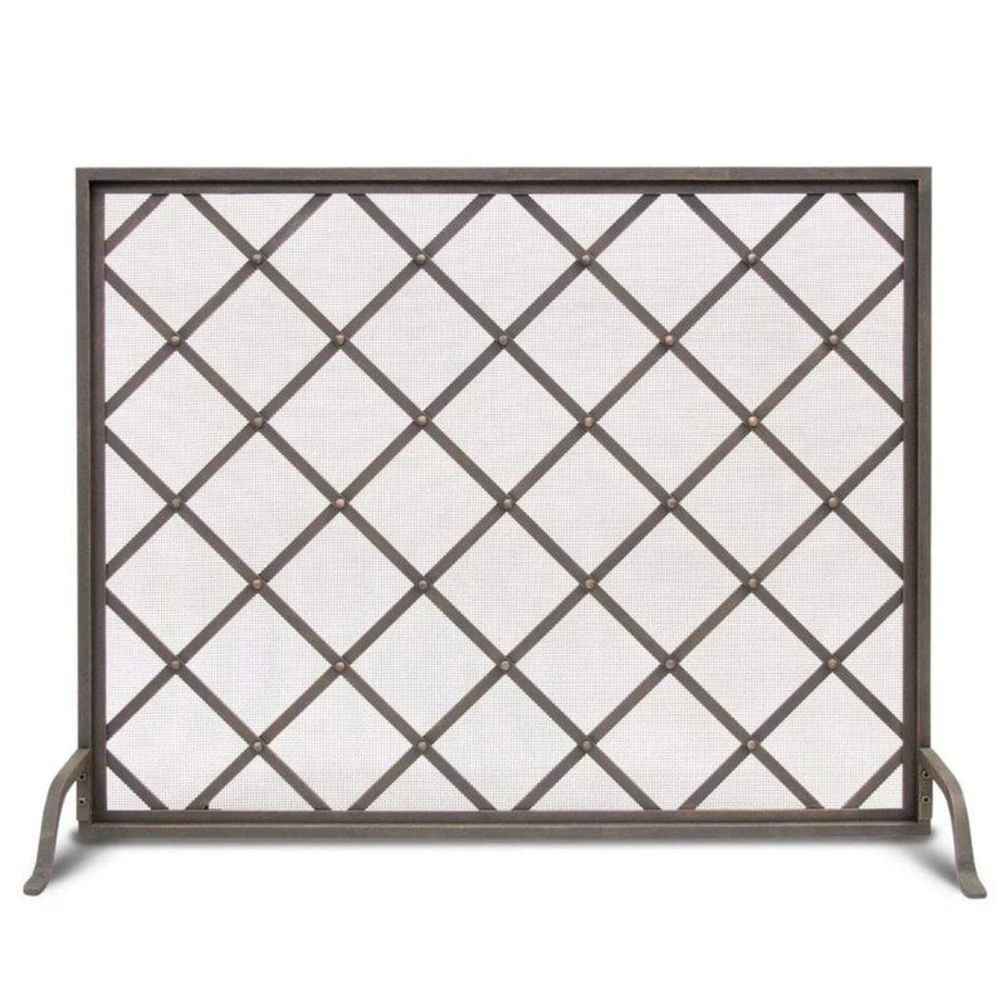 Pilgrim Iron Weave 39" Distressed Bronze Single-Panel Screen